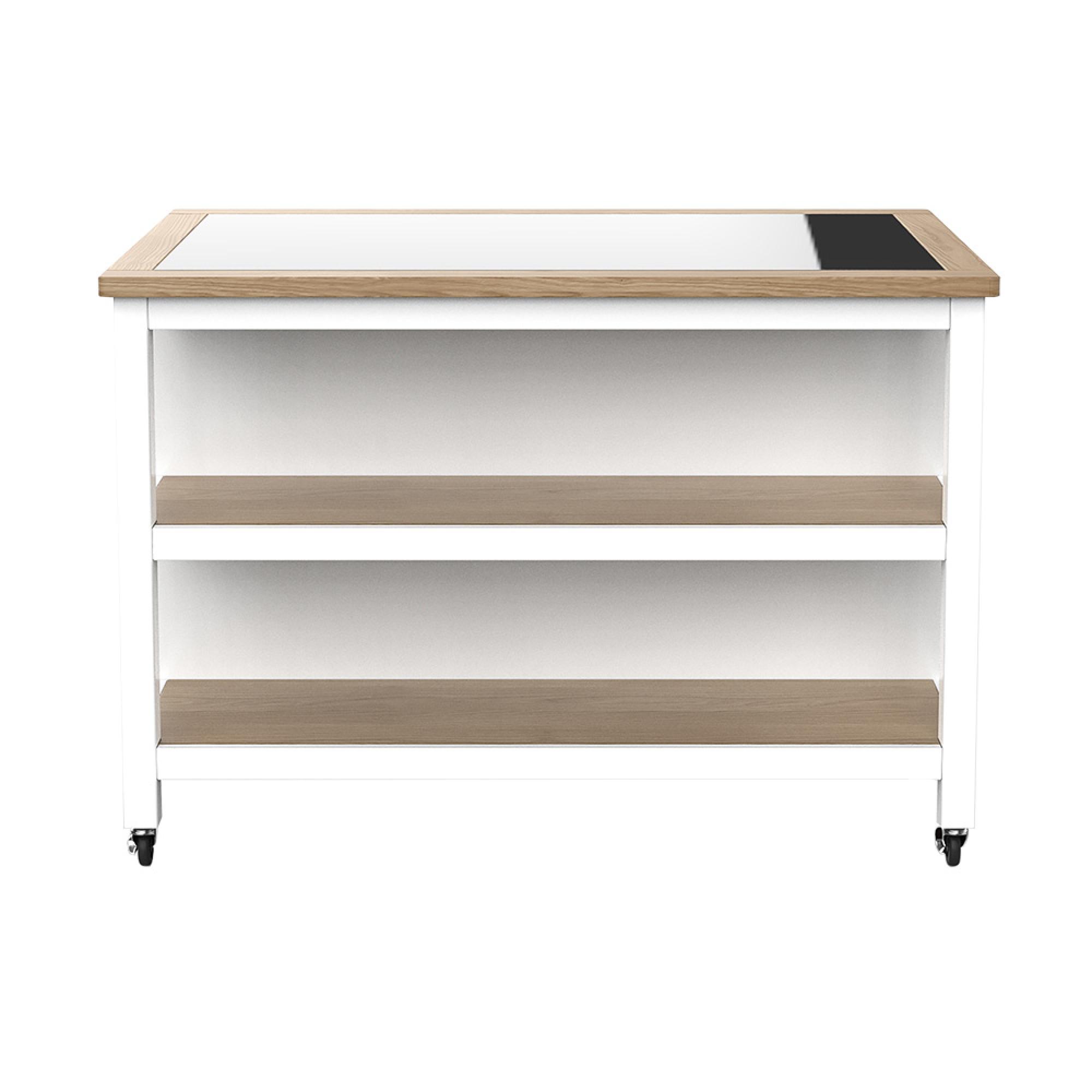 White Open Kitchen Island - Breakfast Bar