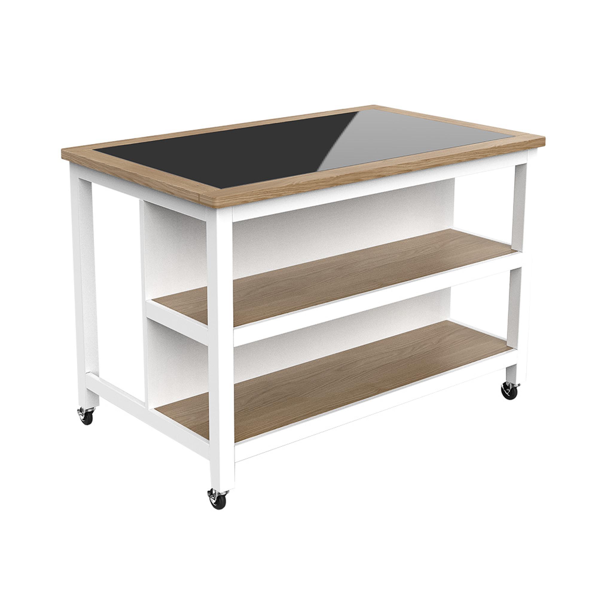 White Open Kitchen Island - Breakfast Bar