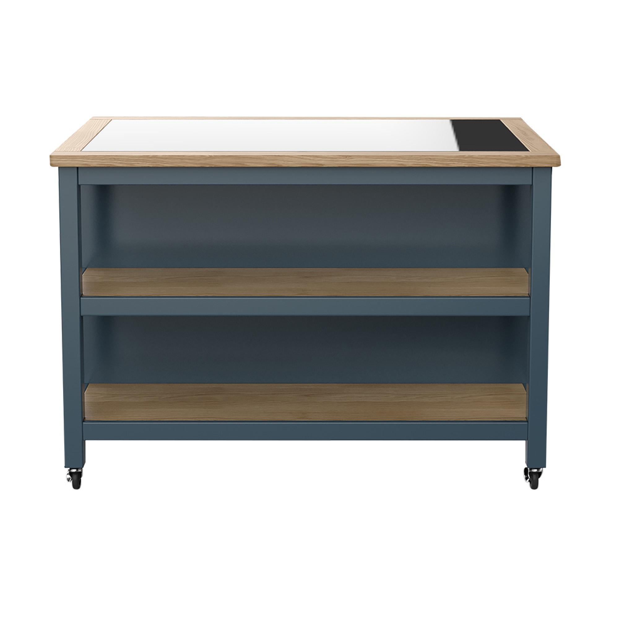Blue Open Kitchen Island - Breakfast Bar