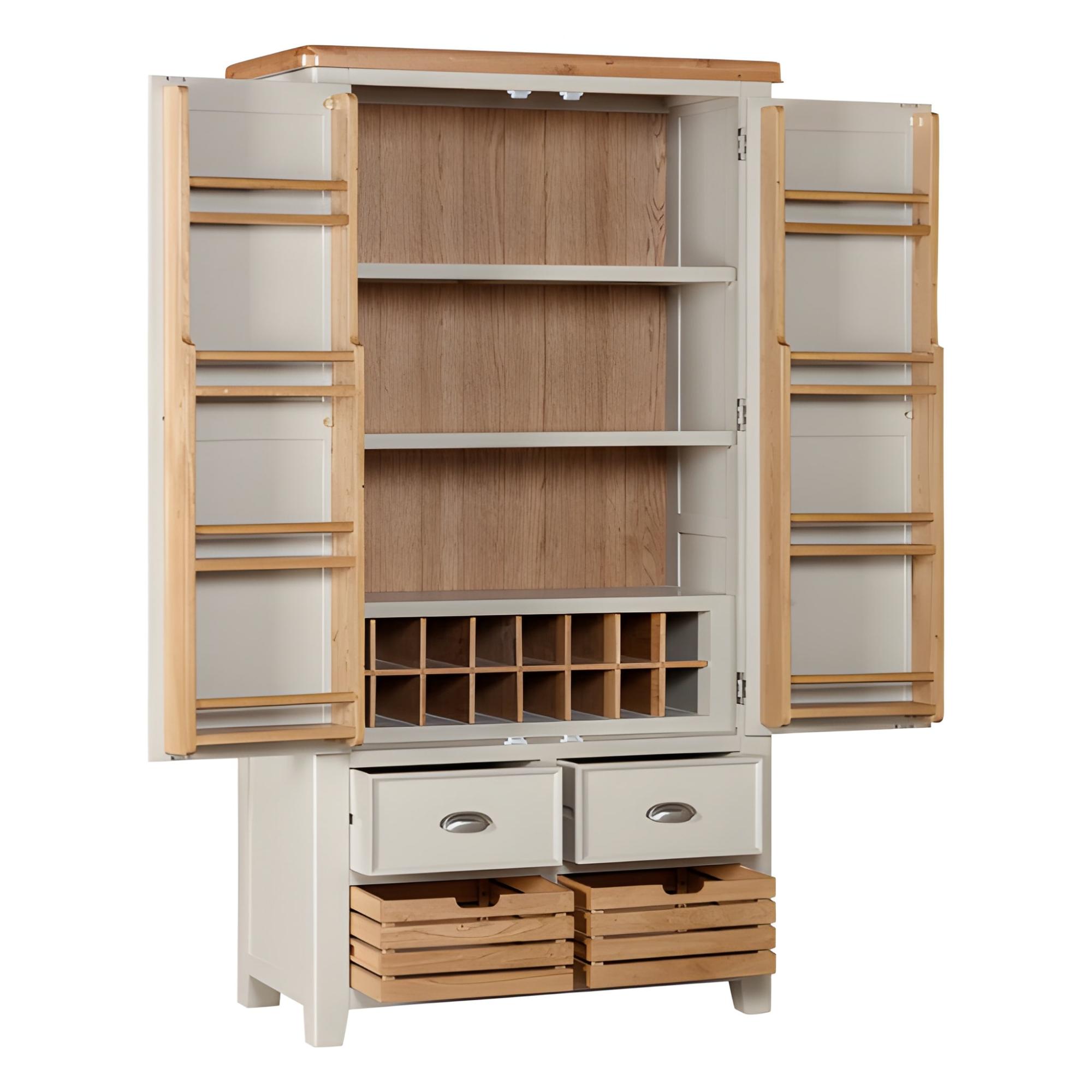 Janelle Larder Unit - 2 Door - Oak and Grey
