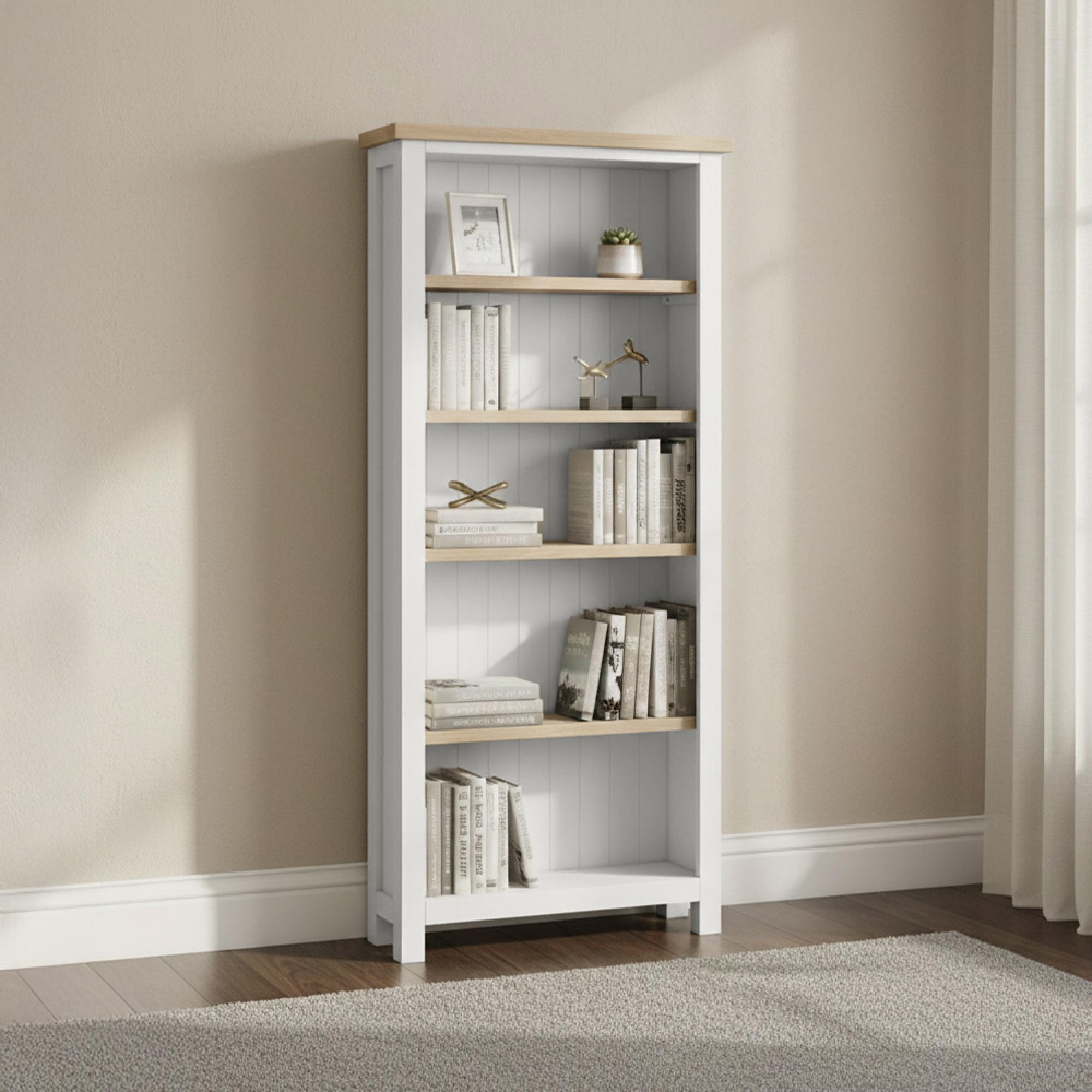 Modern Bookcase - Large - Grey Painted