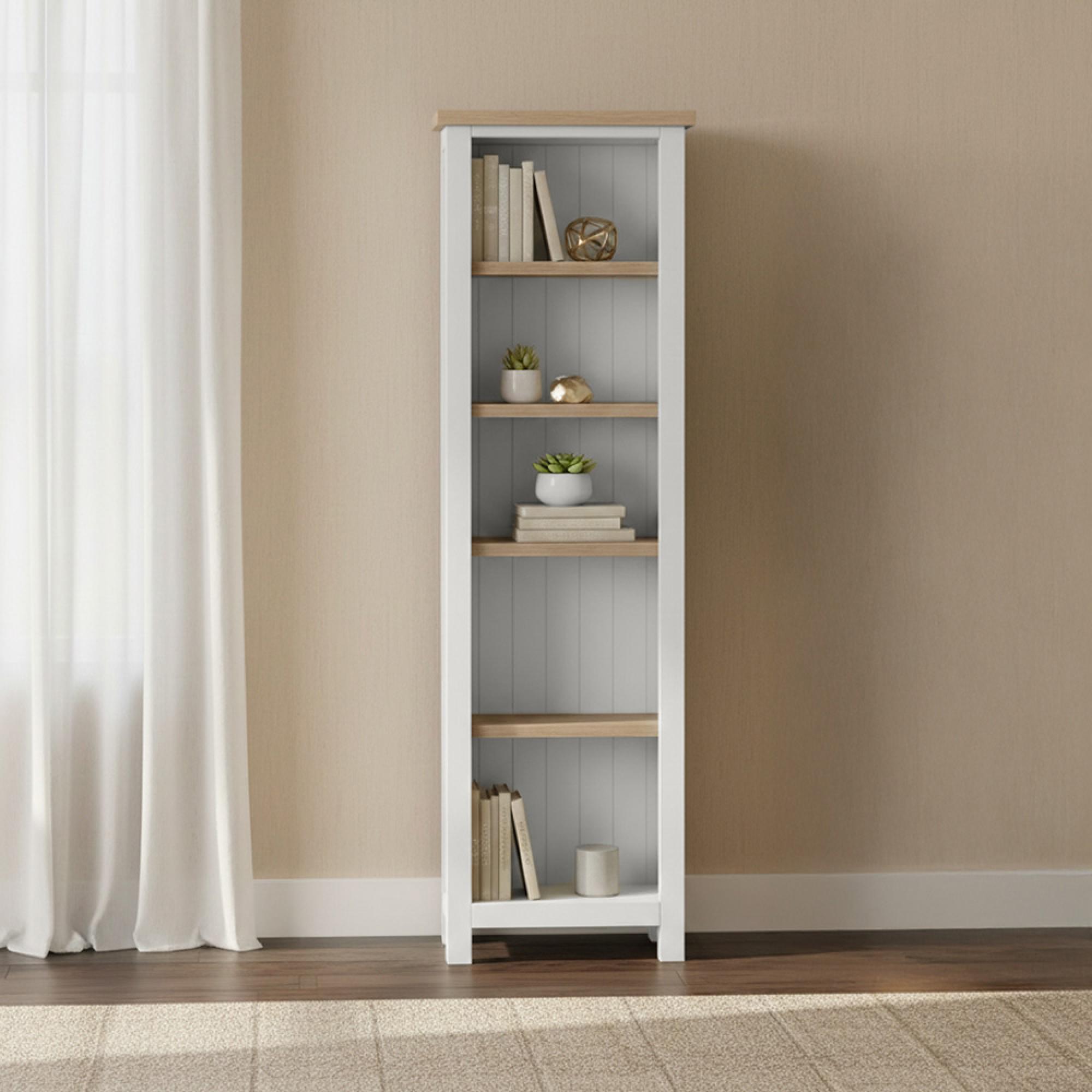Modern Bookcase - Slim - Grey Painted