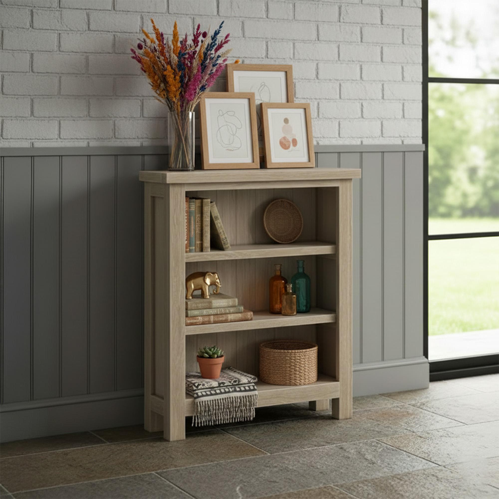 Modern Country Oak - Bookcase - Low
