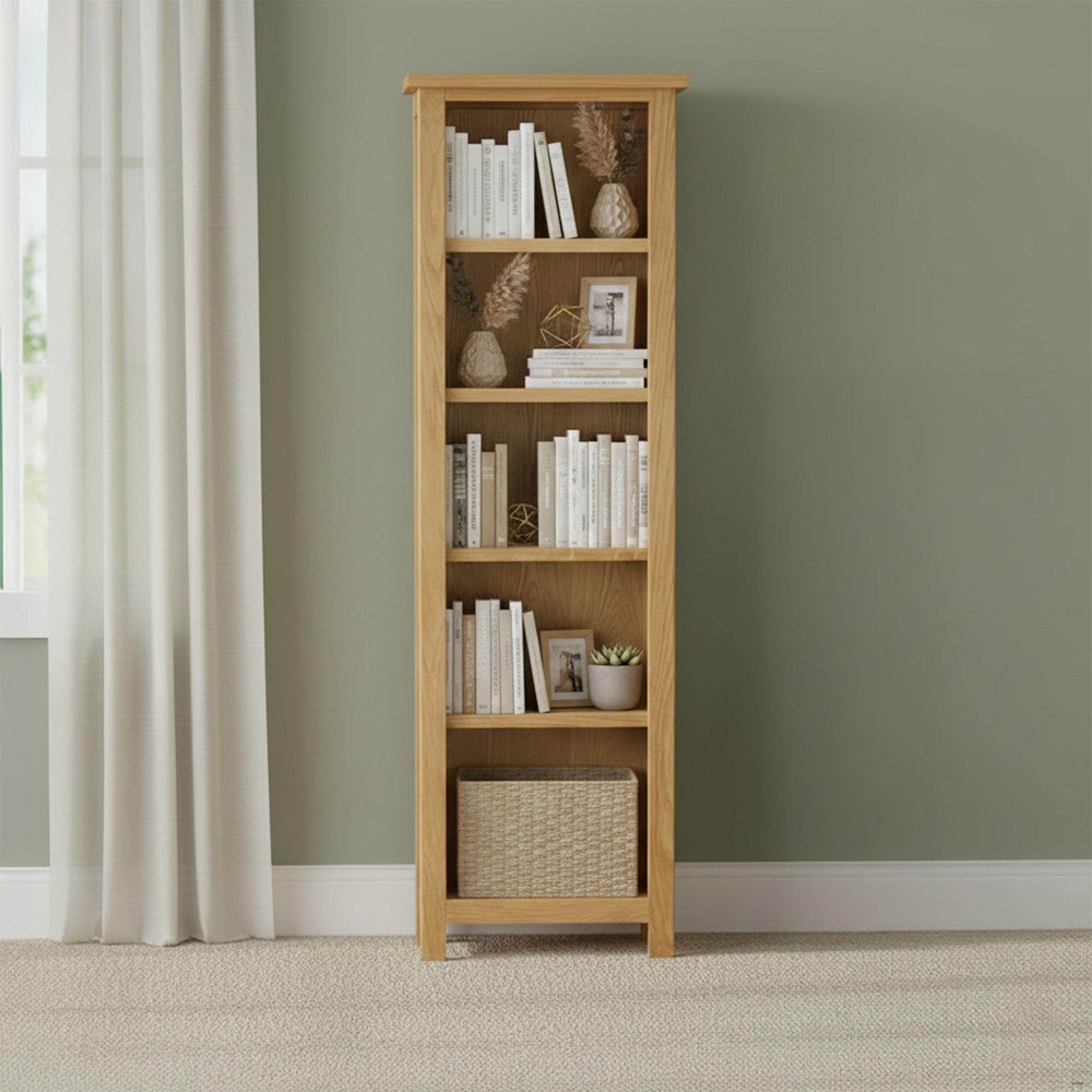 New Trinity Bookcase - Narrow - Natural Oak