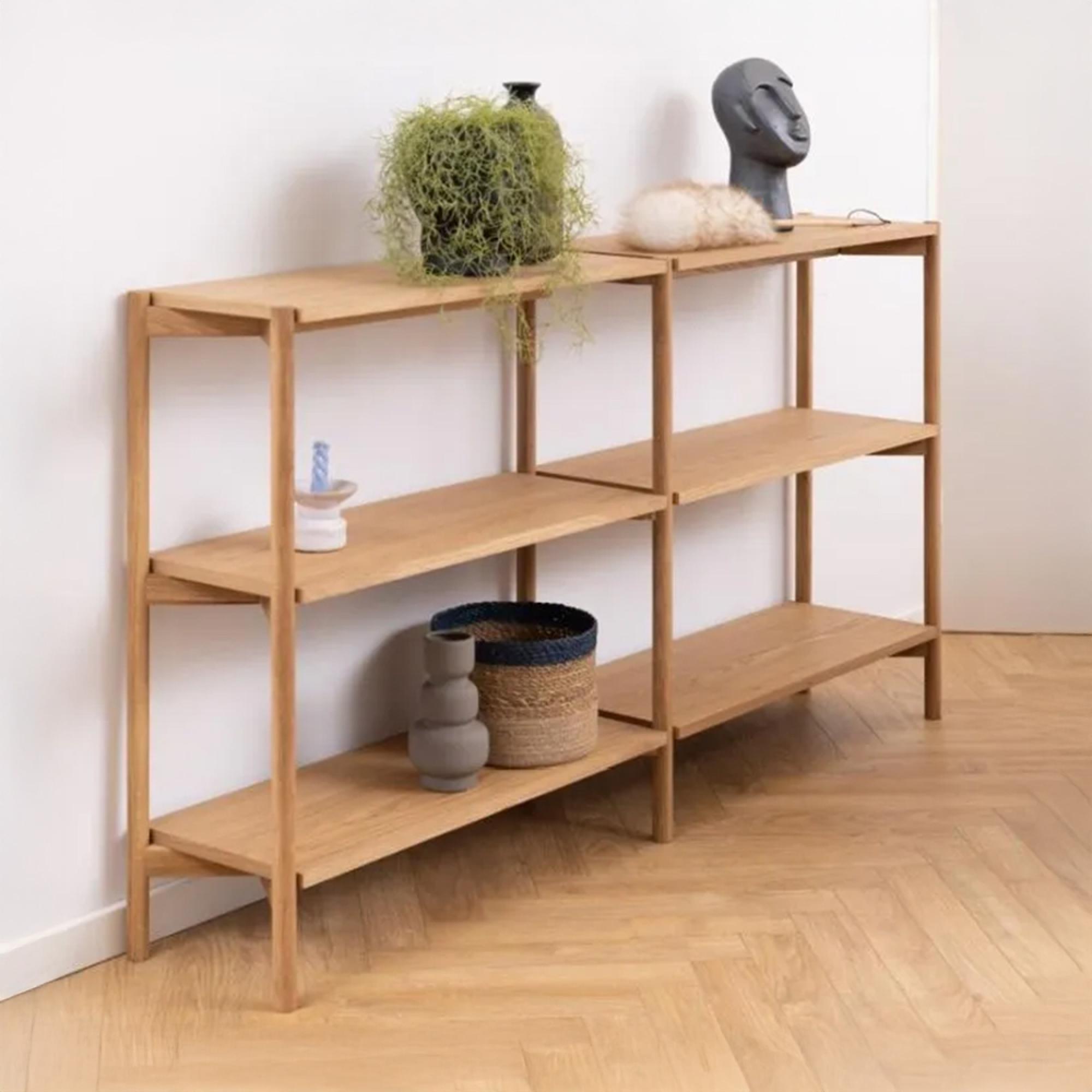Braidwood Bookcase - Open - Wide - Oak