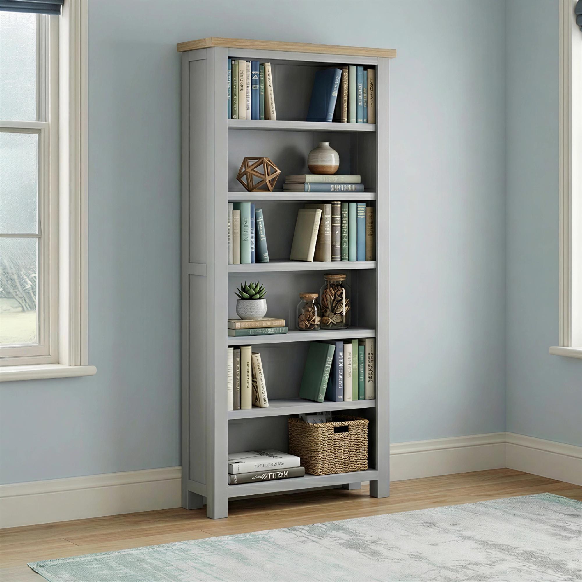 Lundy Bookcase - Tall - Grey Painted