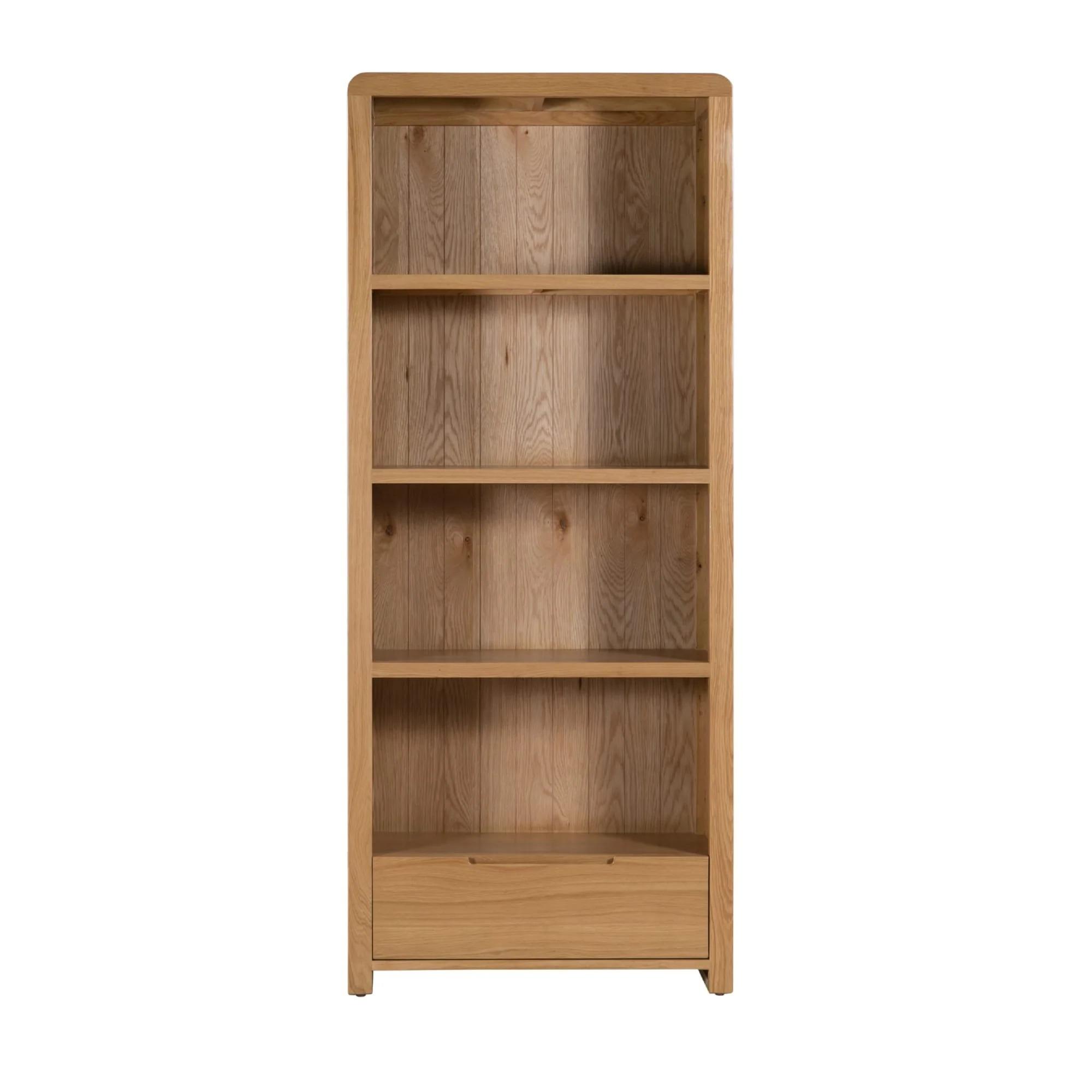Curve Bookcase - 1 Drawer - Oak