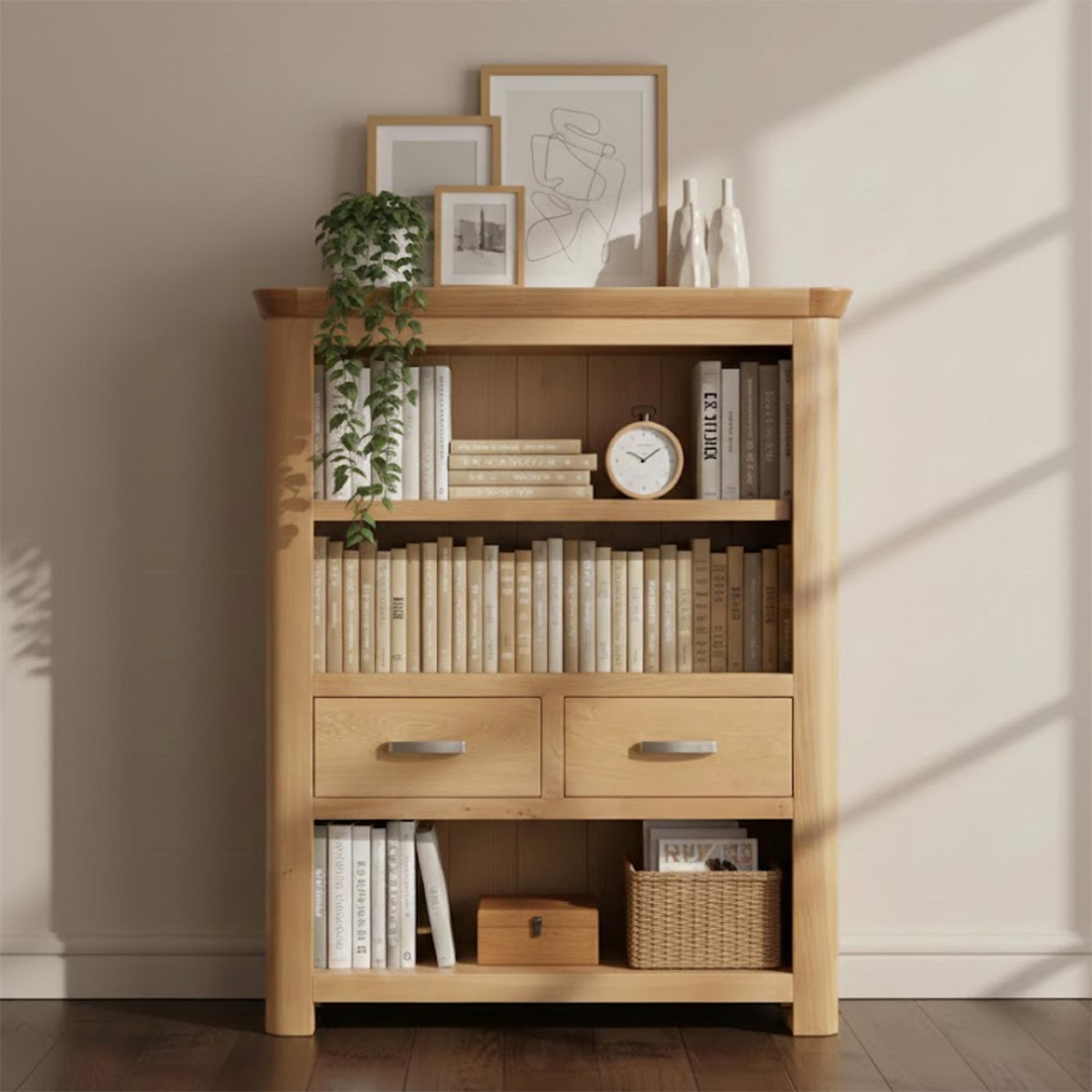 Treviso Low Bookcase - Oak