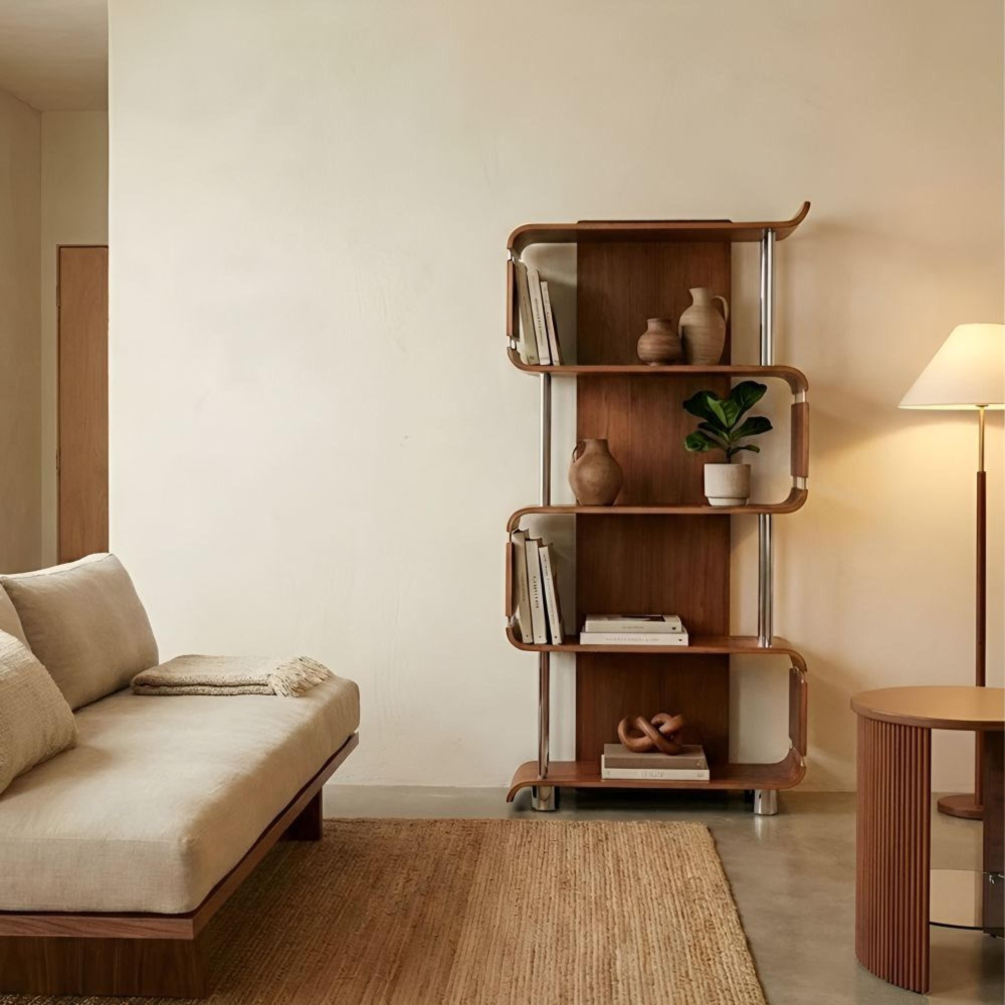 Curve Bookshelf - Walnut - BS201