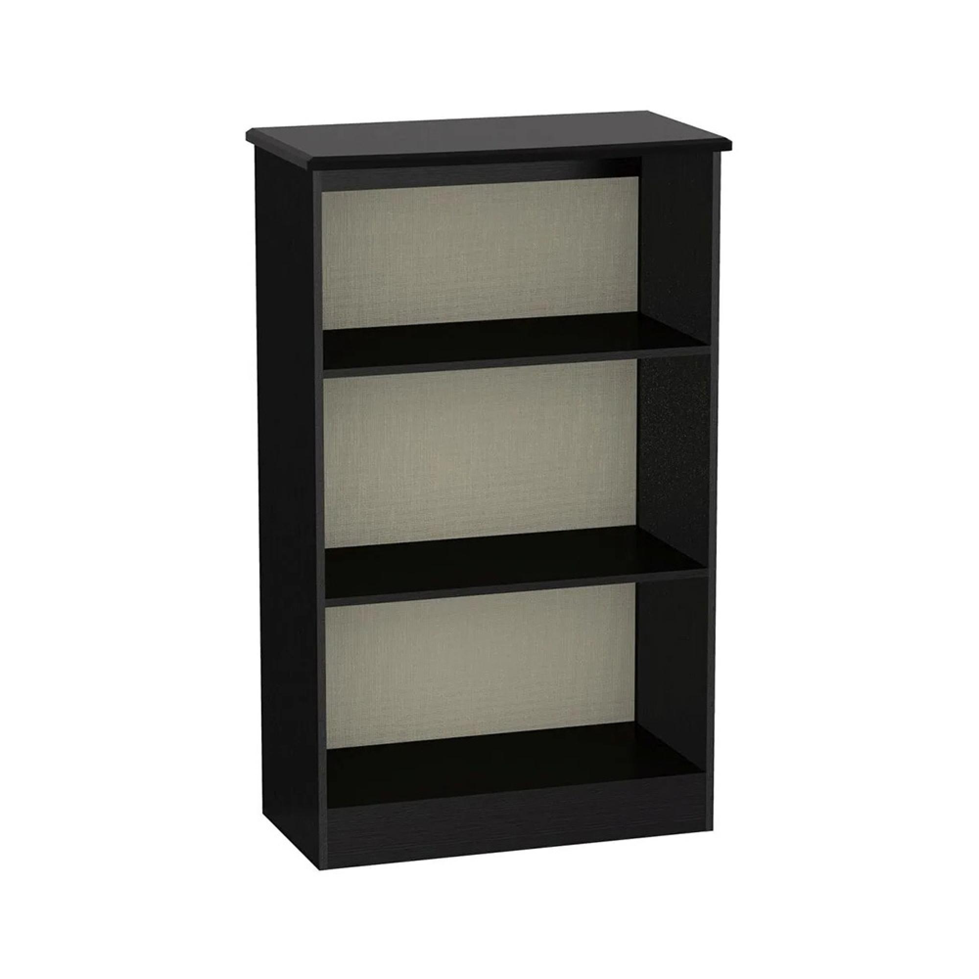 Knightsbridge Bookcase - 2 Shelves - Black Gloss