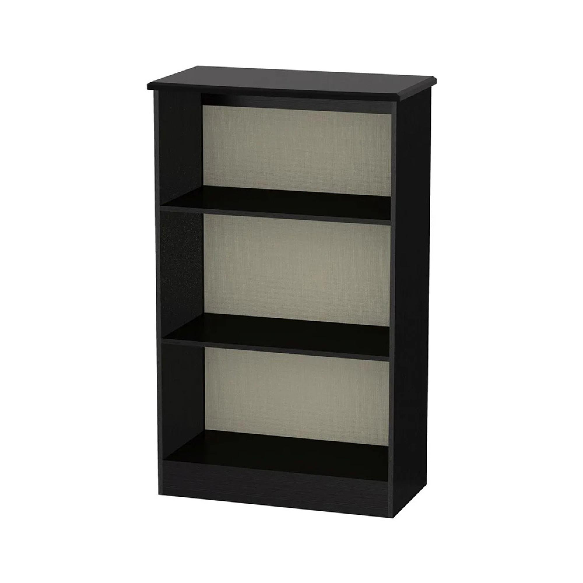 Knightsbridge Bookcase - 2 Shelves - Black Gloss