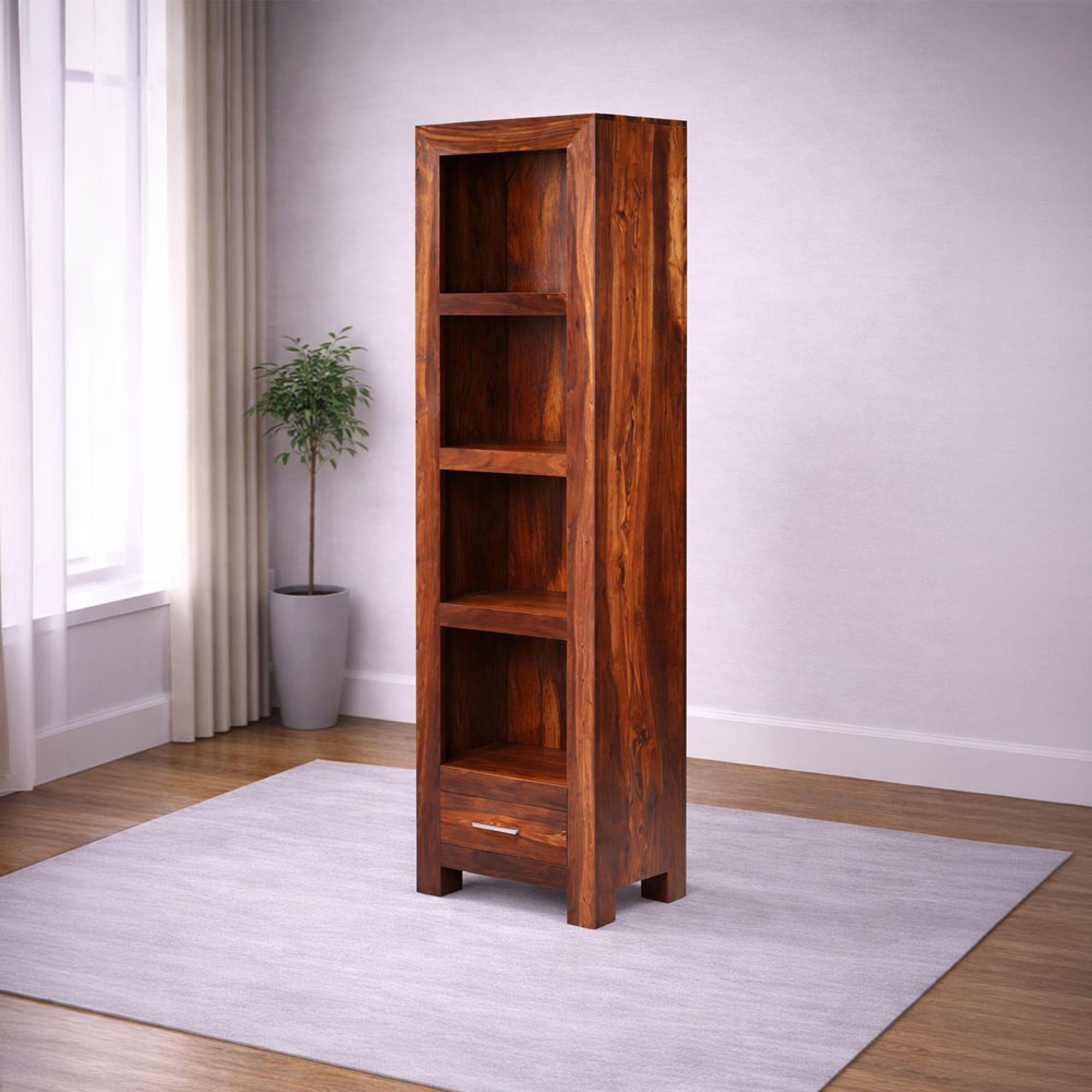 Cube Sheesham Slim Bookcase