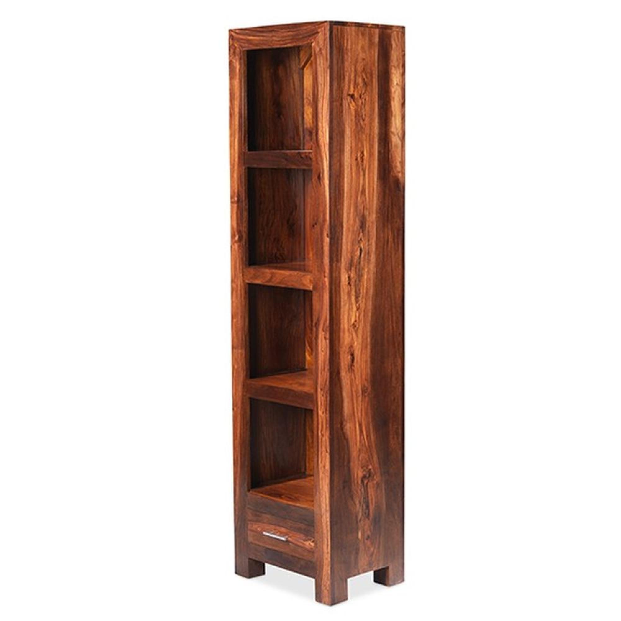 Cube Sheesham Slim Bookcase