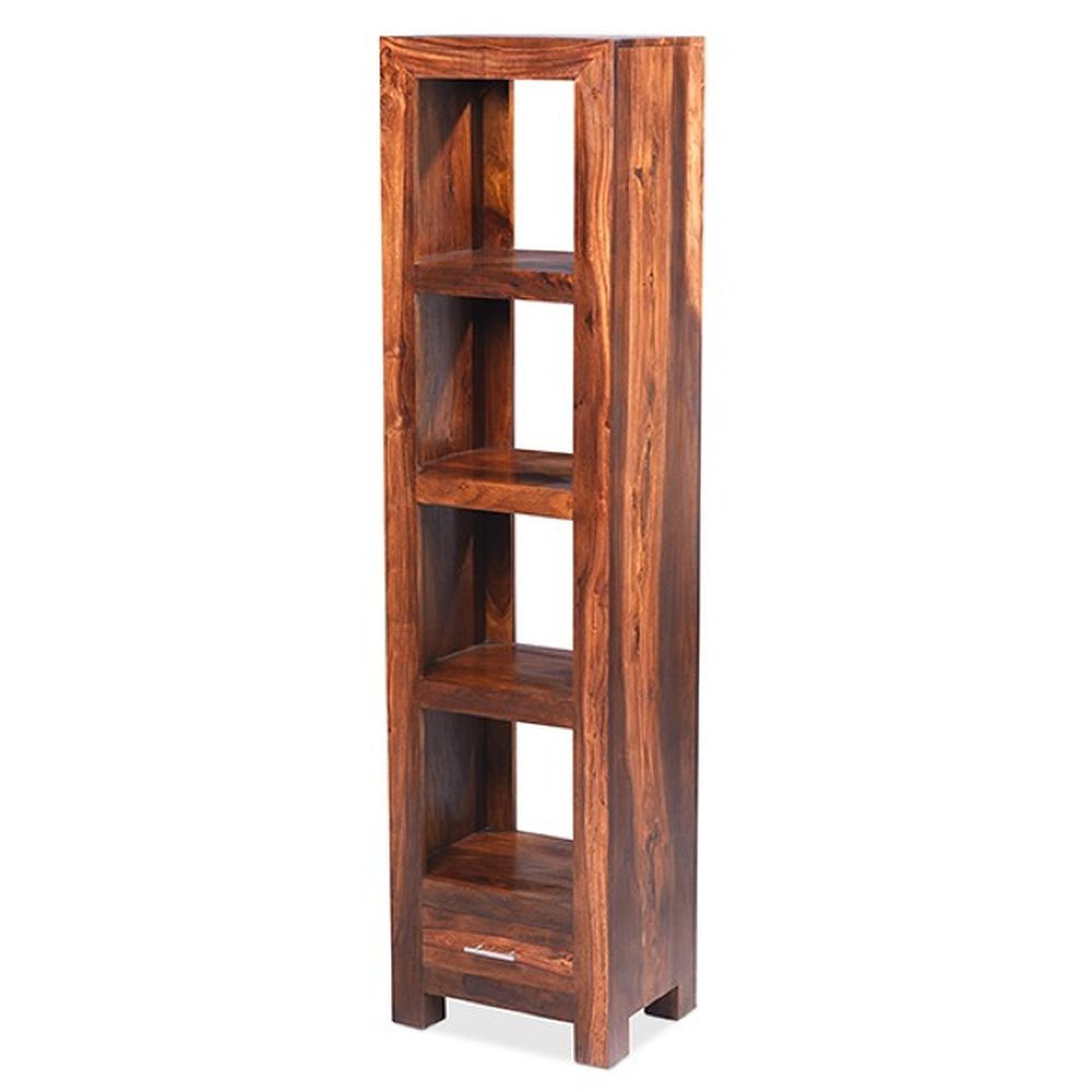 Cube Sheesham Slim Bookcase