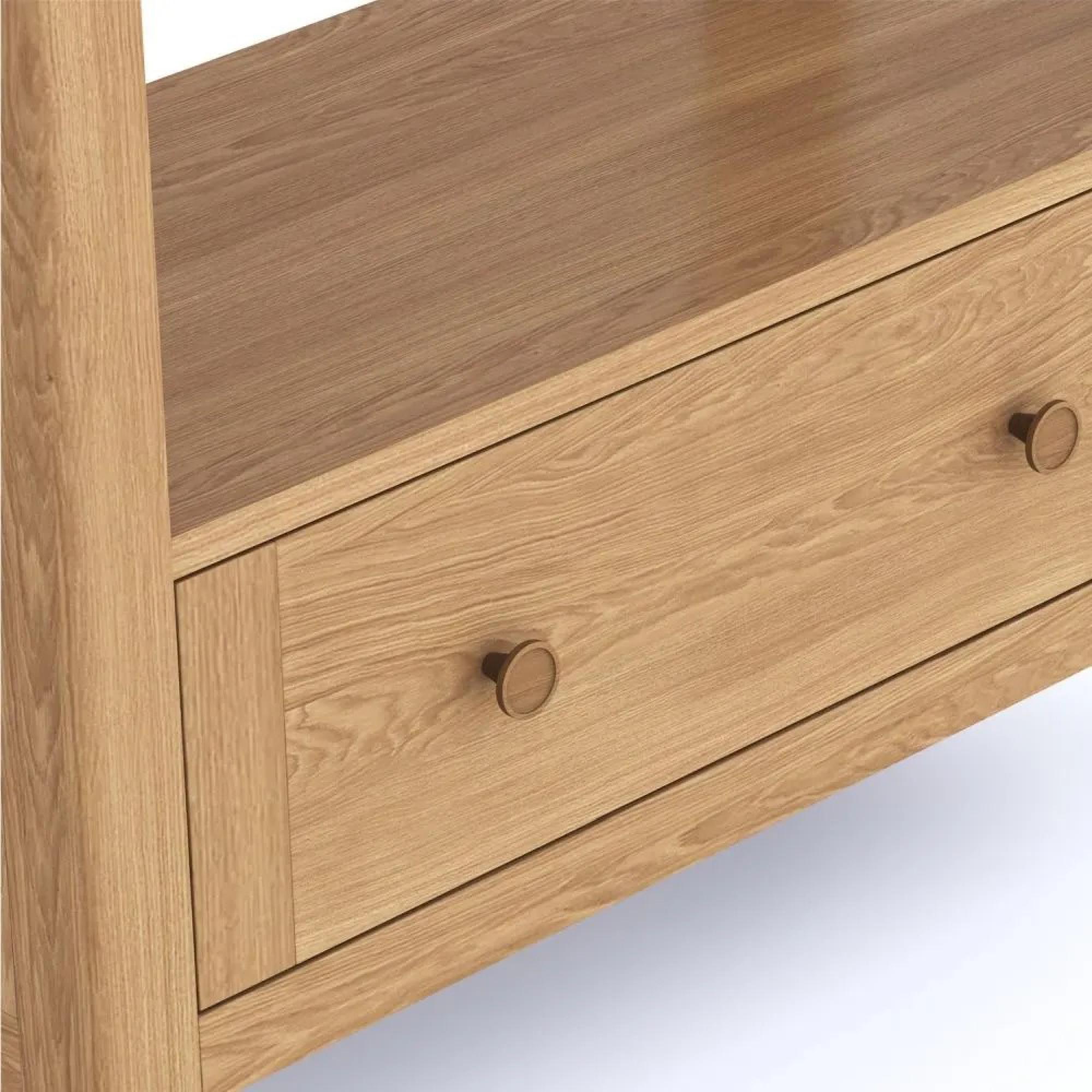 Henley Oak and Rattan Tall Bookcase