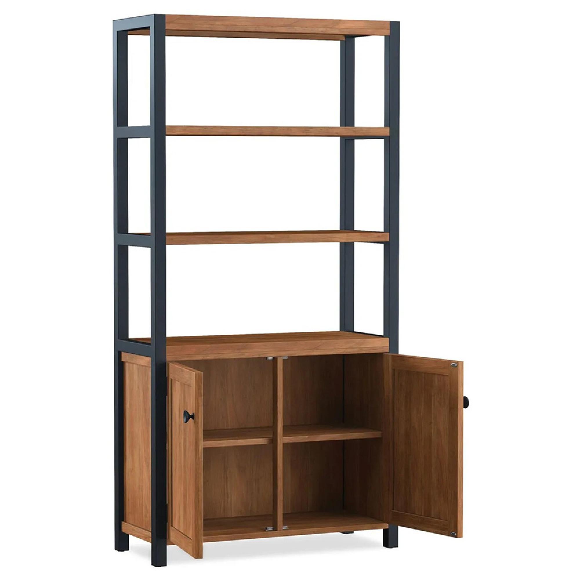 Rayne Acacia Bookcase with Cupboard