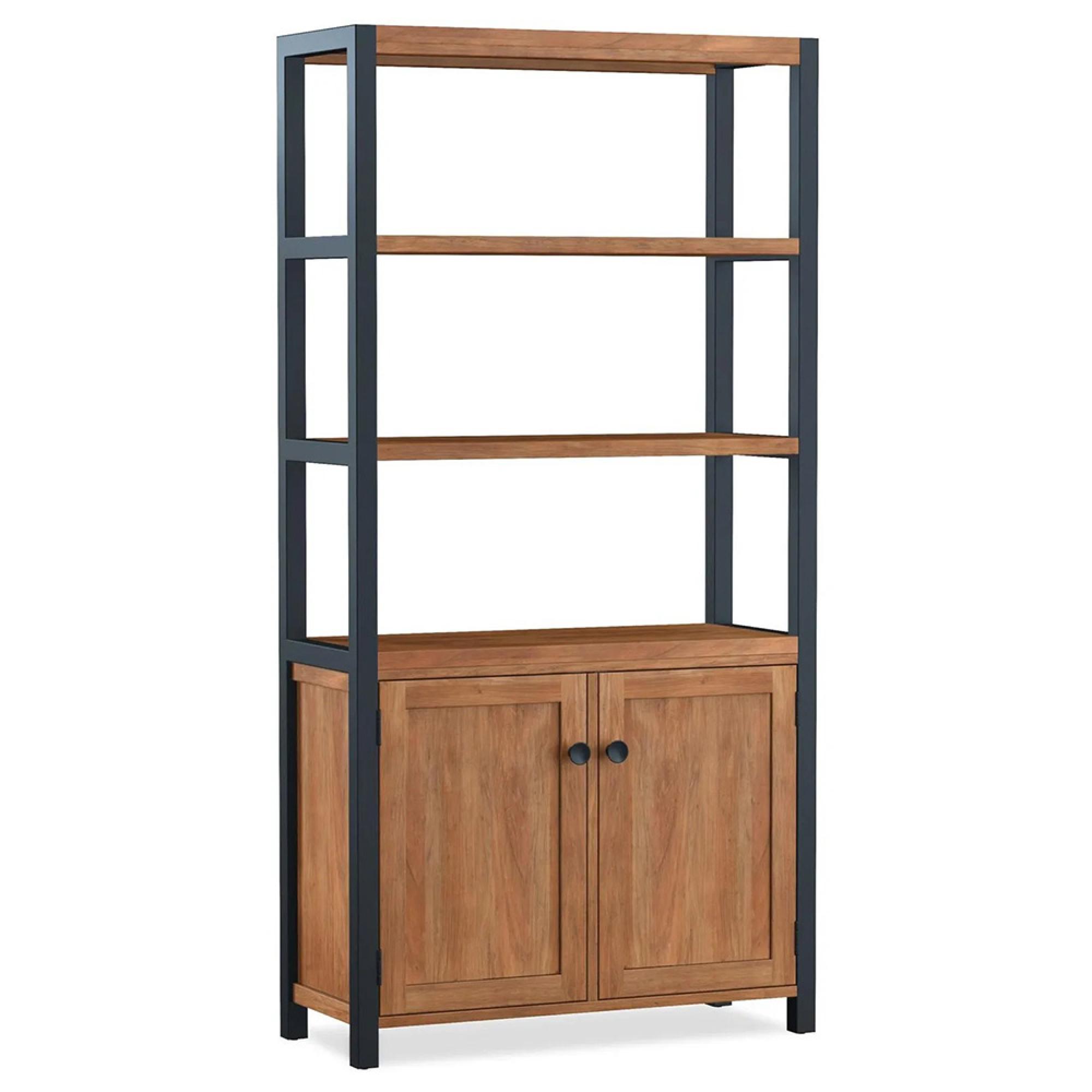 Rayne Acacia Bookcase with Cupboard