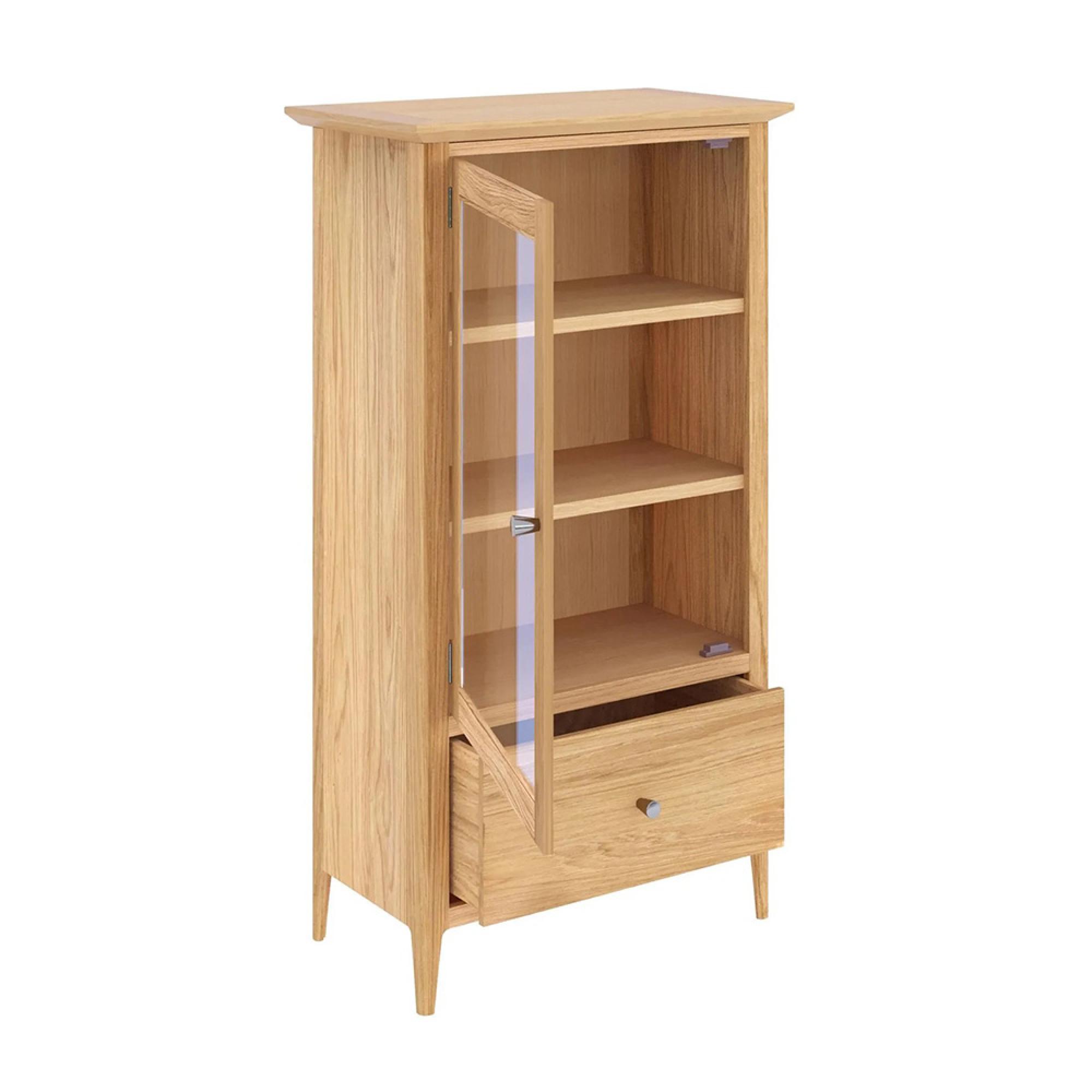Selene Oak Glazed Bookcase