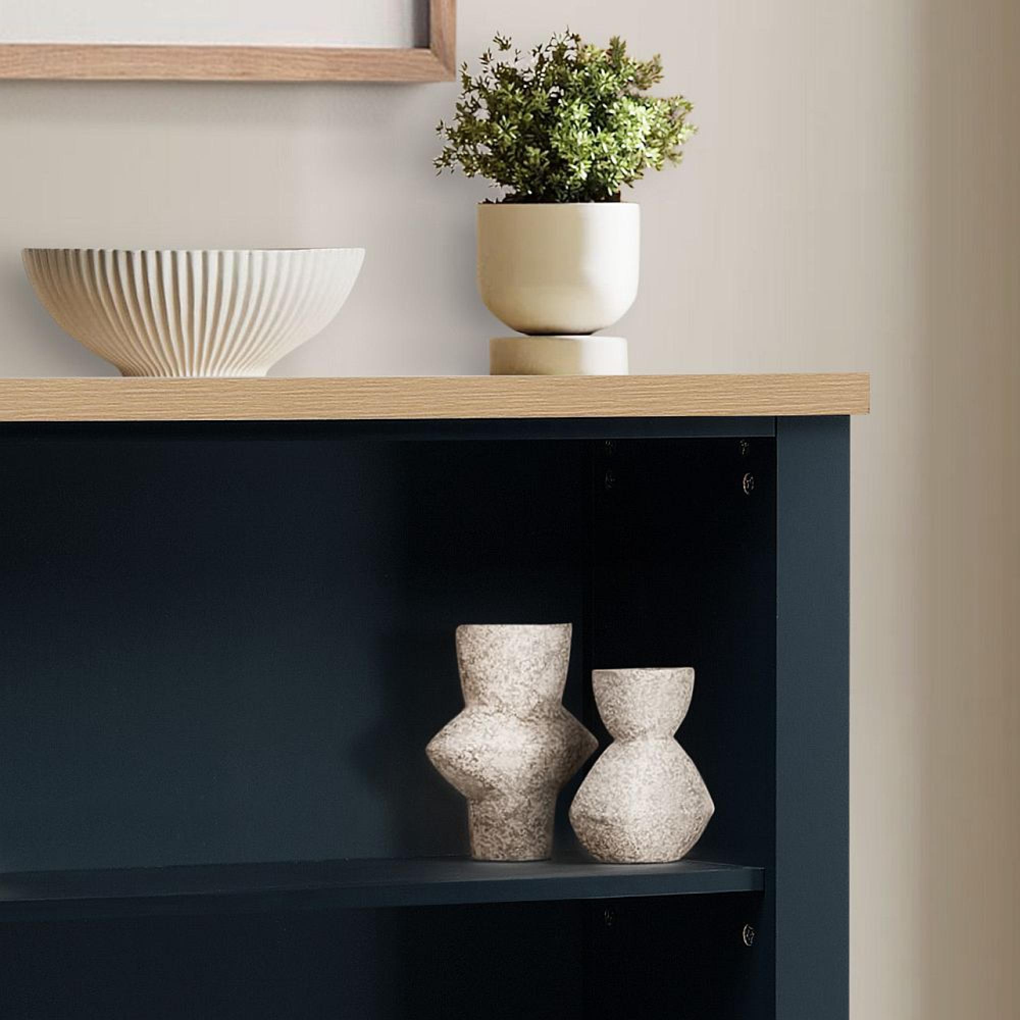 Highgate Bookshelf - 3 Tier - Navy Blue Painted