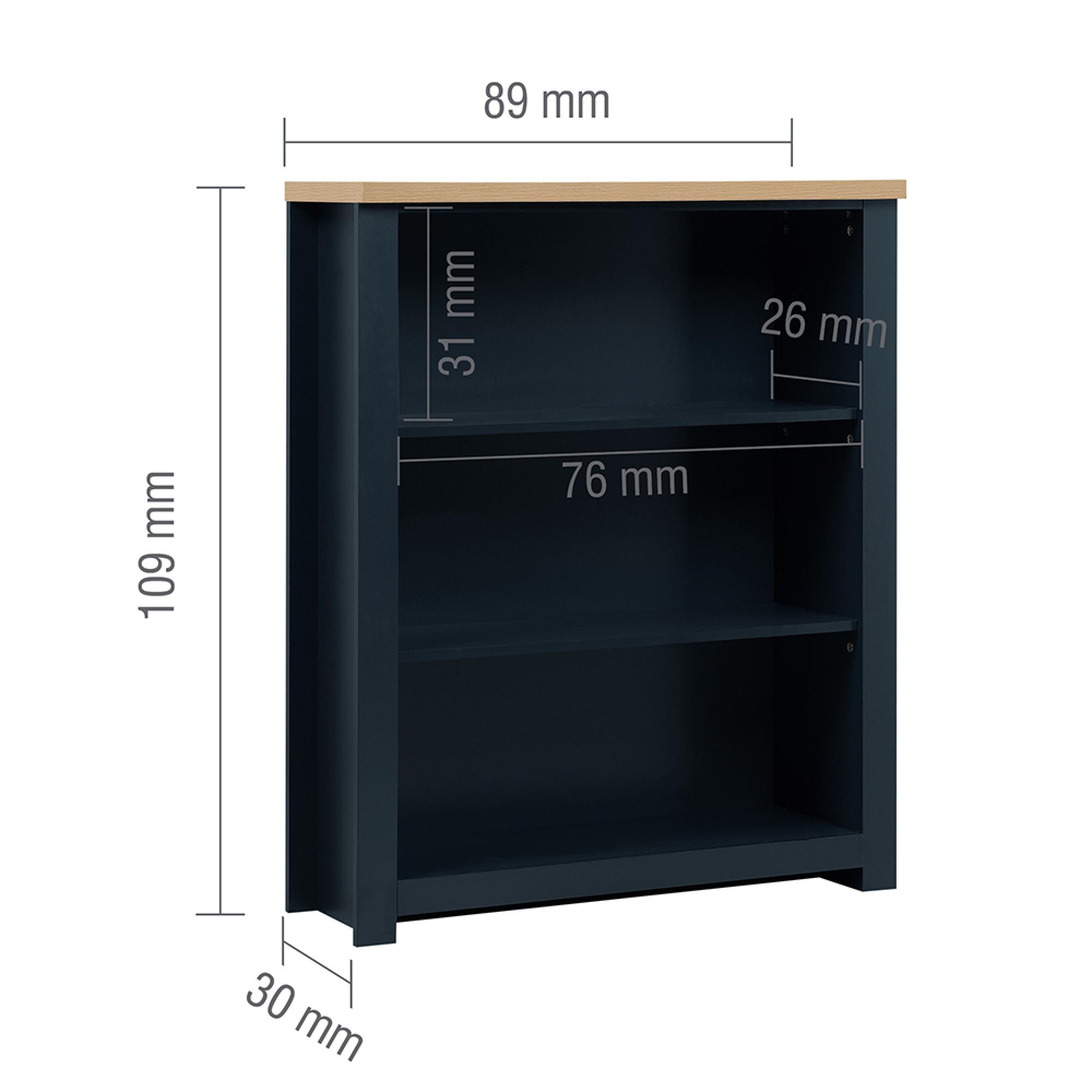 Highgate Bookshelf - 3 Tier - Navy Blue Painted