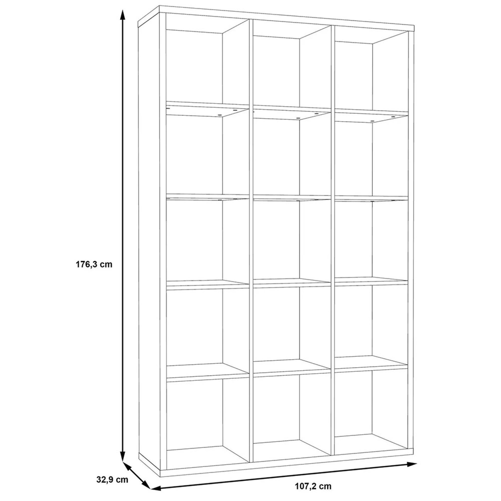 Mauro Shelving Unit - 15 Open - Grey Concrete