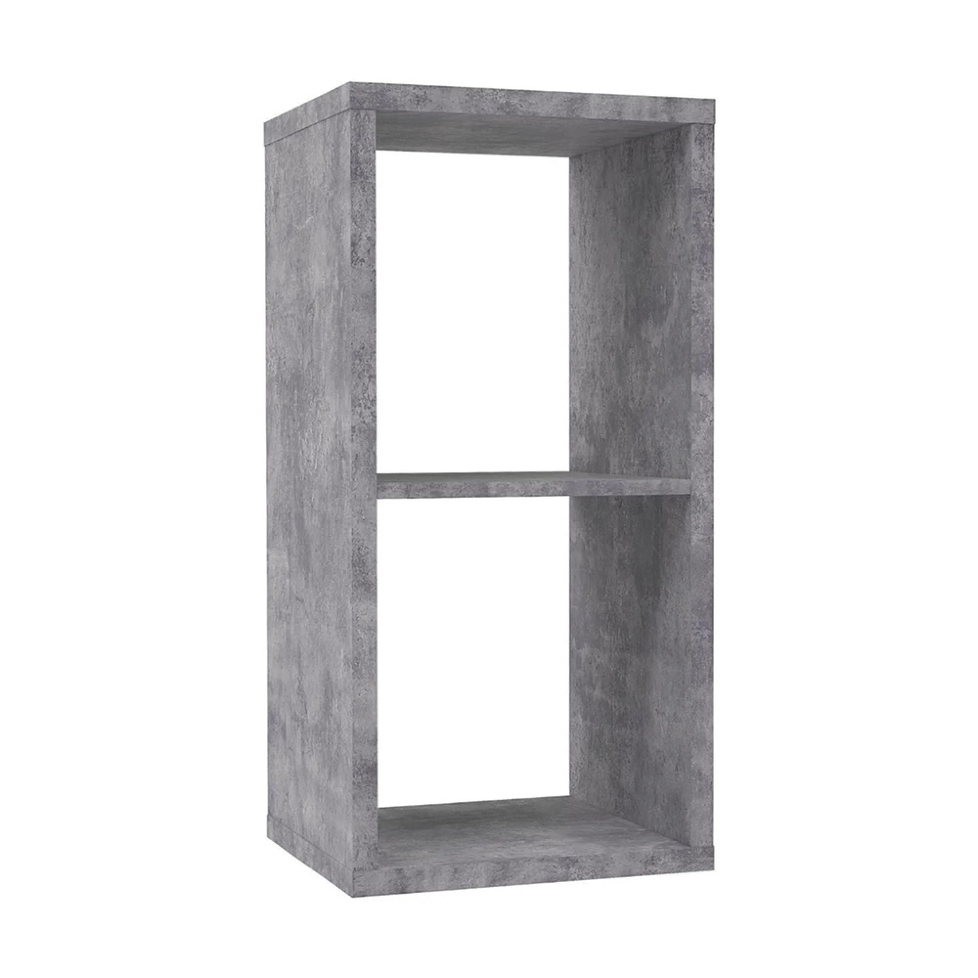 Mauro Shelving Unit - 2 Open - Grey Concrete