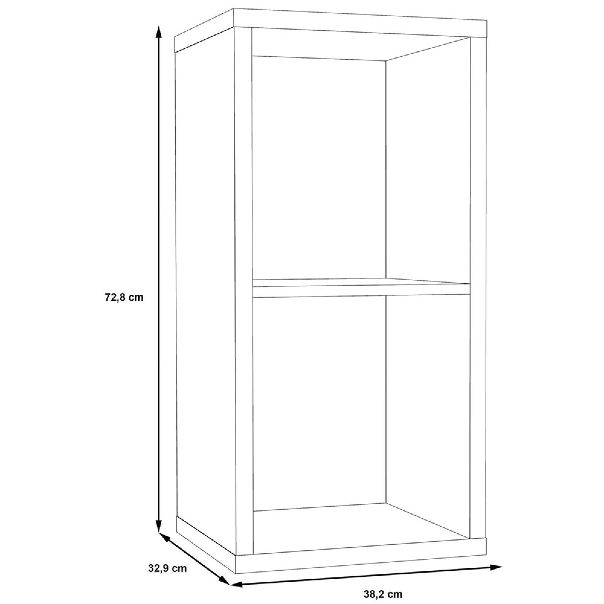 Mauro Shelving Unit - 2 Open - Grey Concrete