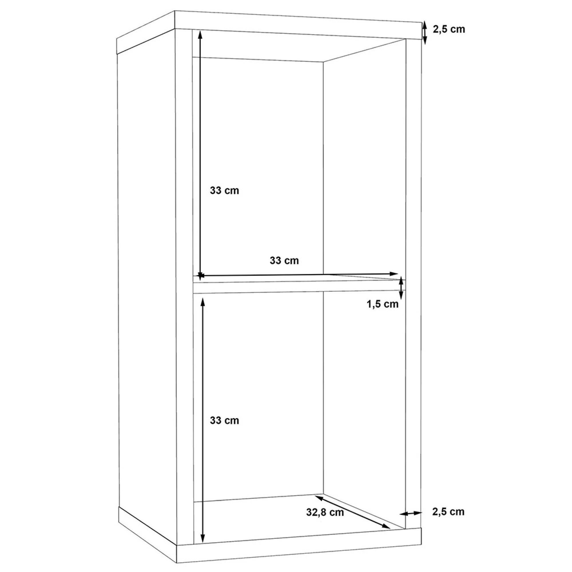 Mauro Shelving Unit - 2 Open - Grey Concrete