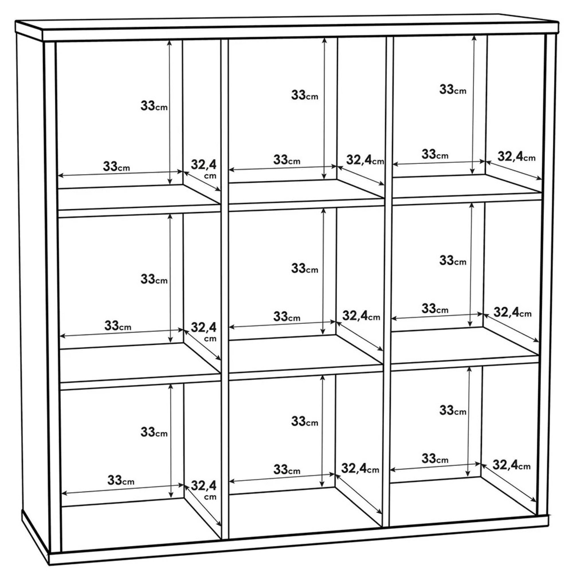 Mauro Shelving Unit - 9 Open - Grey Concrete