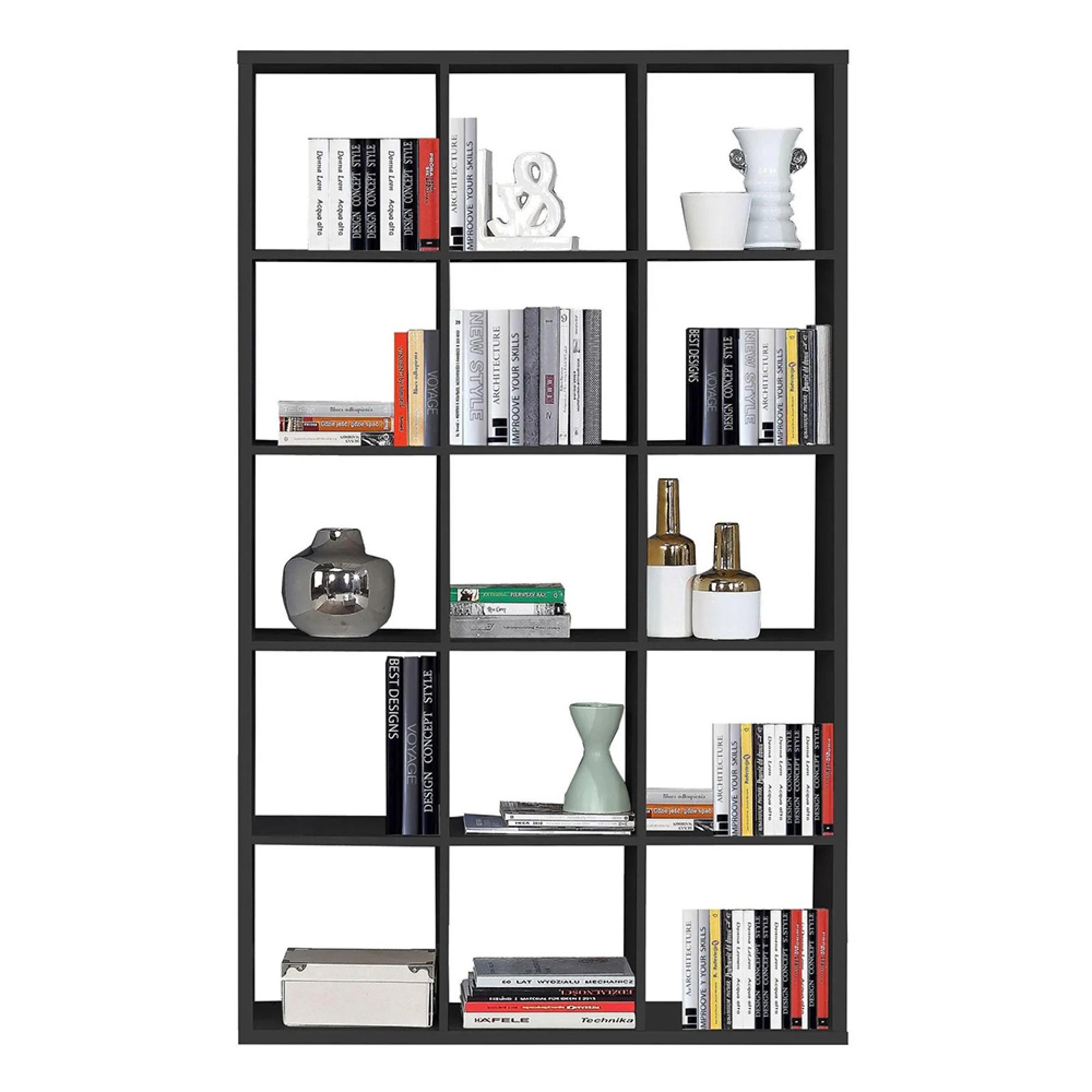 Mauro Shelving Unit - 15 Open - Matt Black