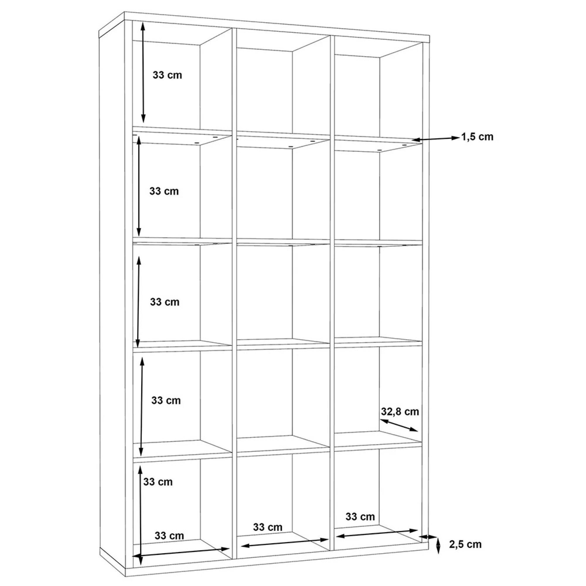 Mauro Shelving Unit - 15 Open - Matt Black