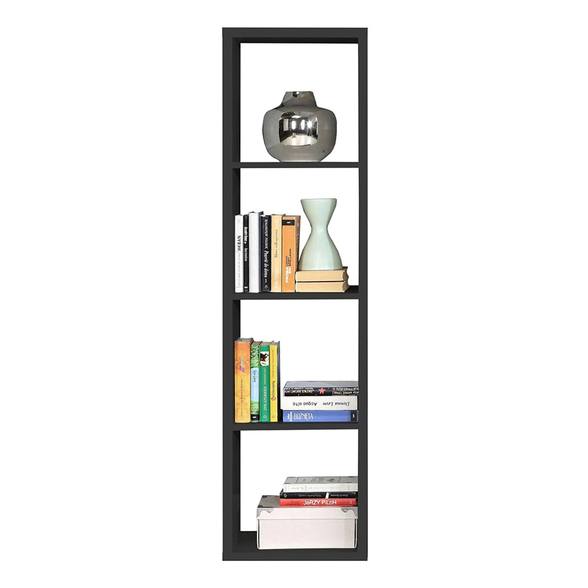 Mauro Shelving Unit - 4 Open - Matt Black