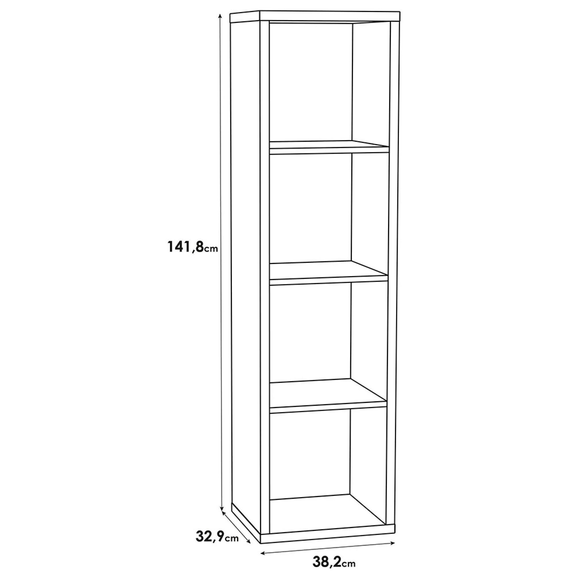 Mauro Shelving Unit - 4 Open - Matt Black
