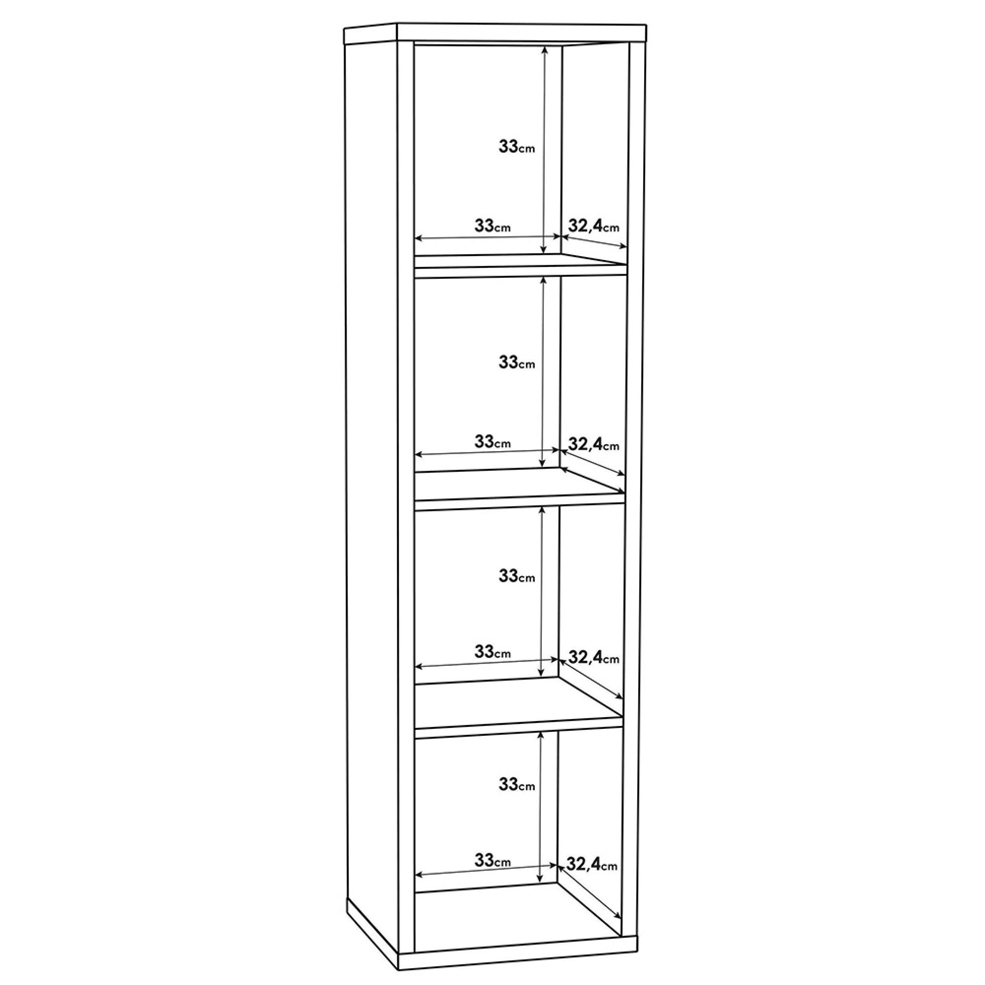 Mauro Shelving Unit - 4 Open - Matt Black