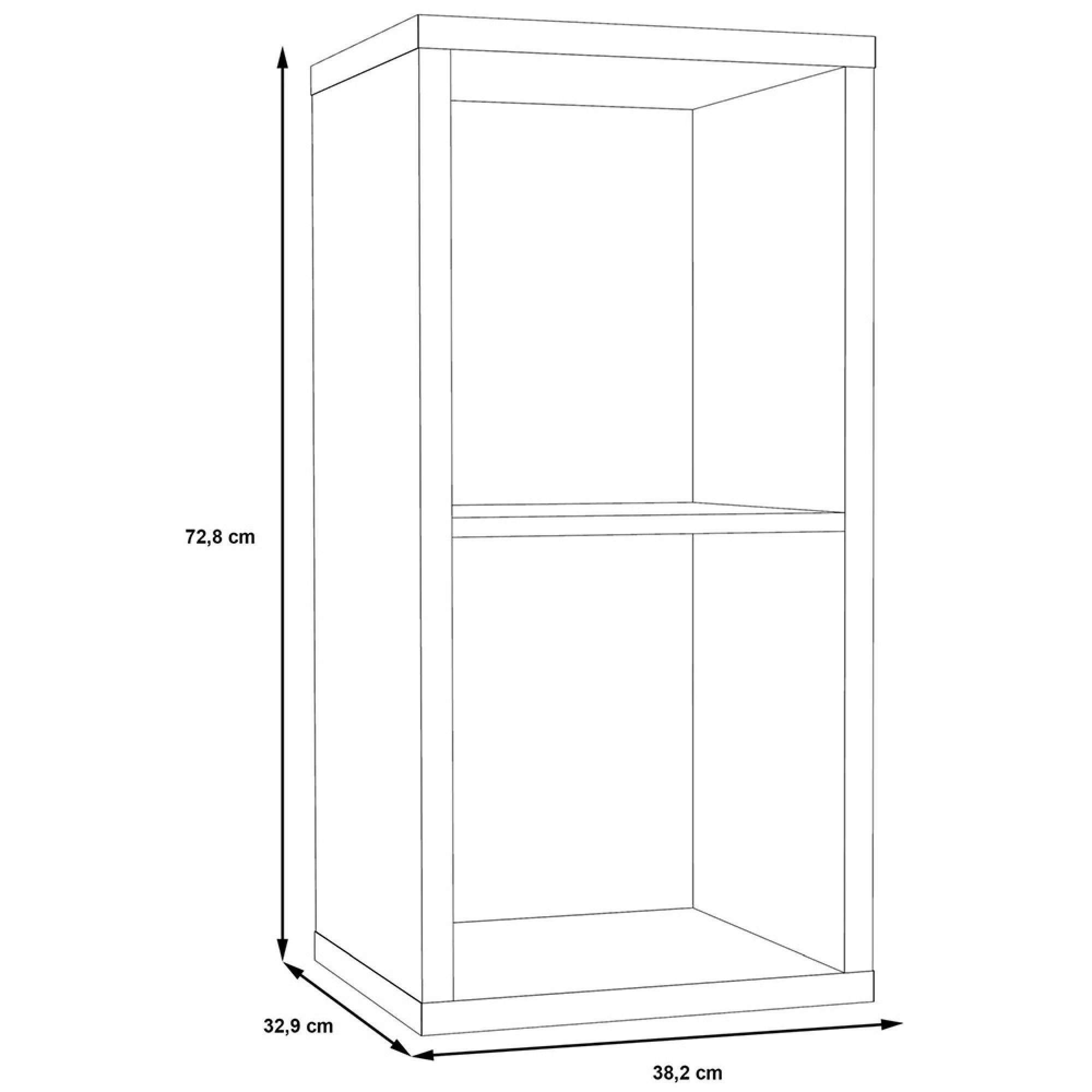 Mauro Shelving Unit - 2 Open - Matt White