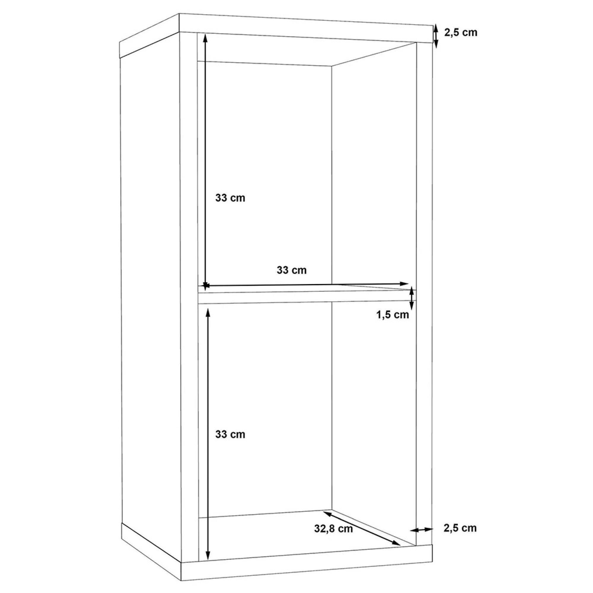Mauro Shelving Unit - 2 Open - Matt White