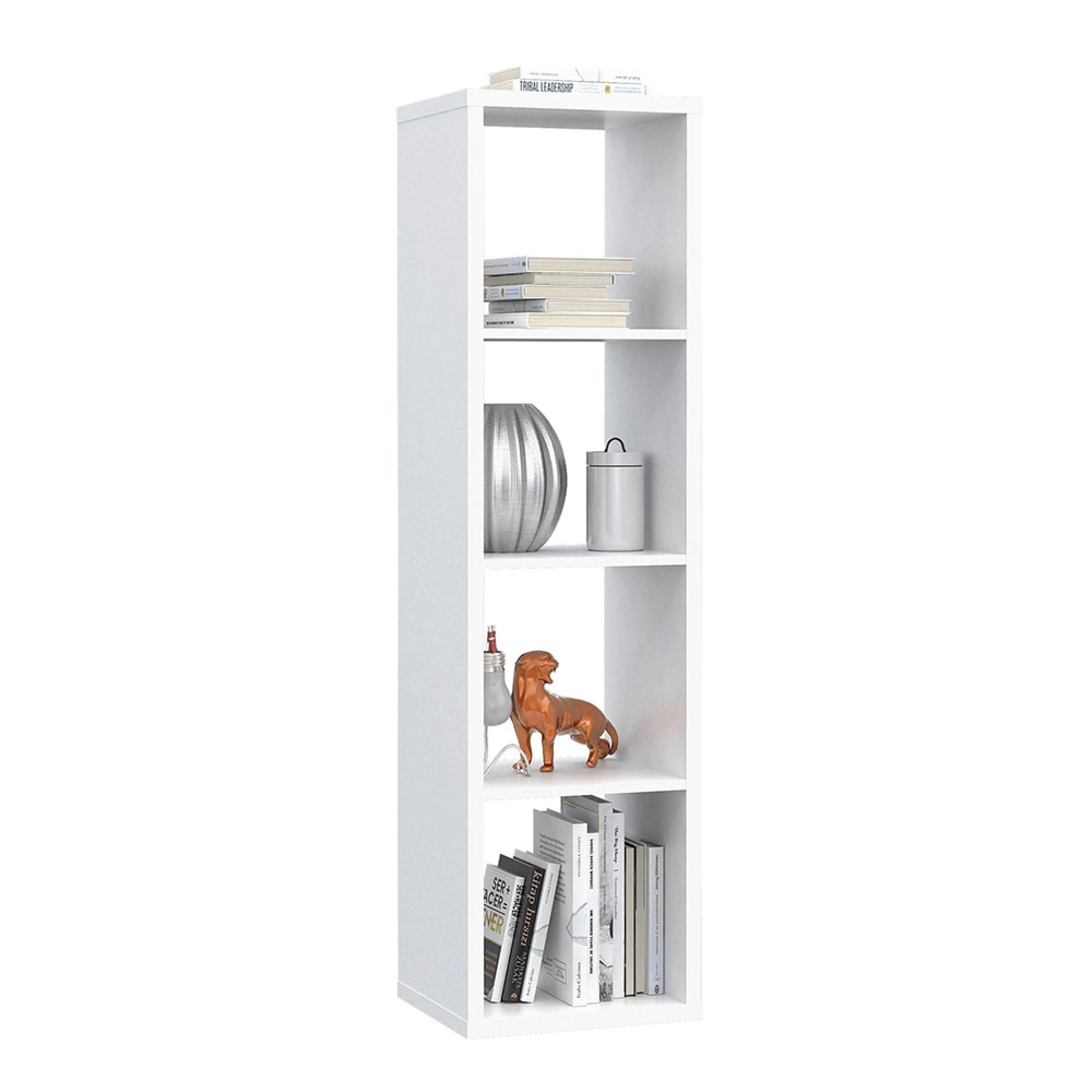 Mauro Shelving Unit - 4 Open - Matt White