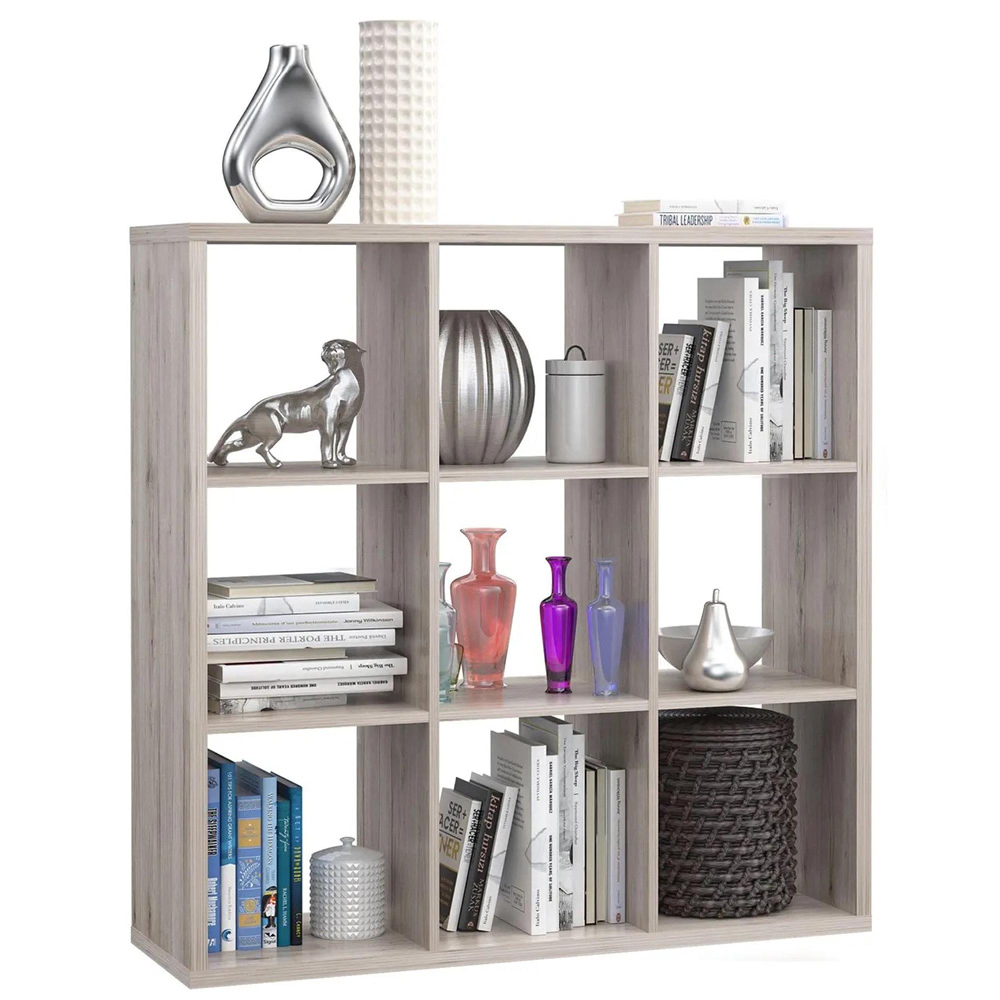 Mauro Shelving Unit - 9 Open - Sand Oak