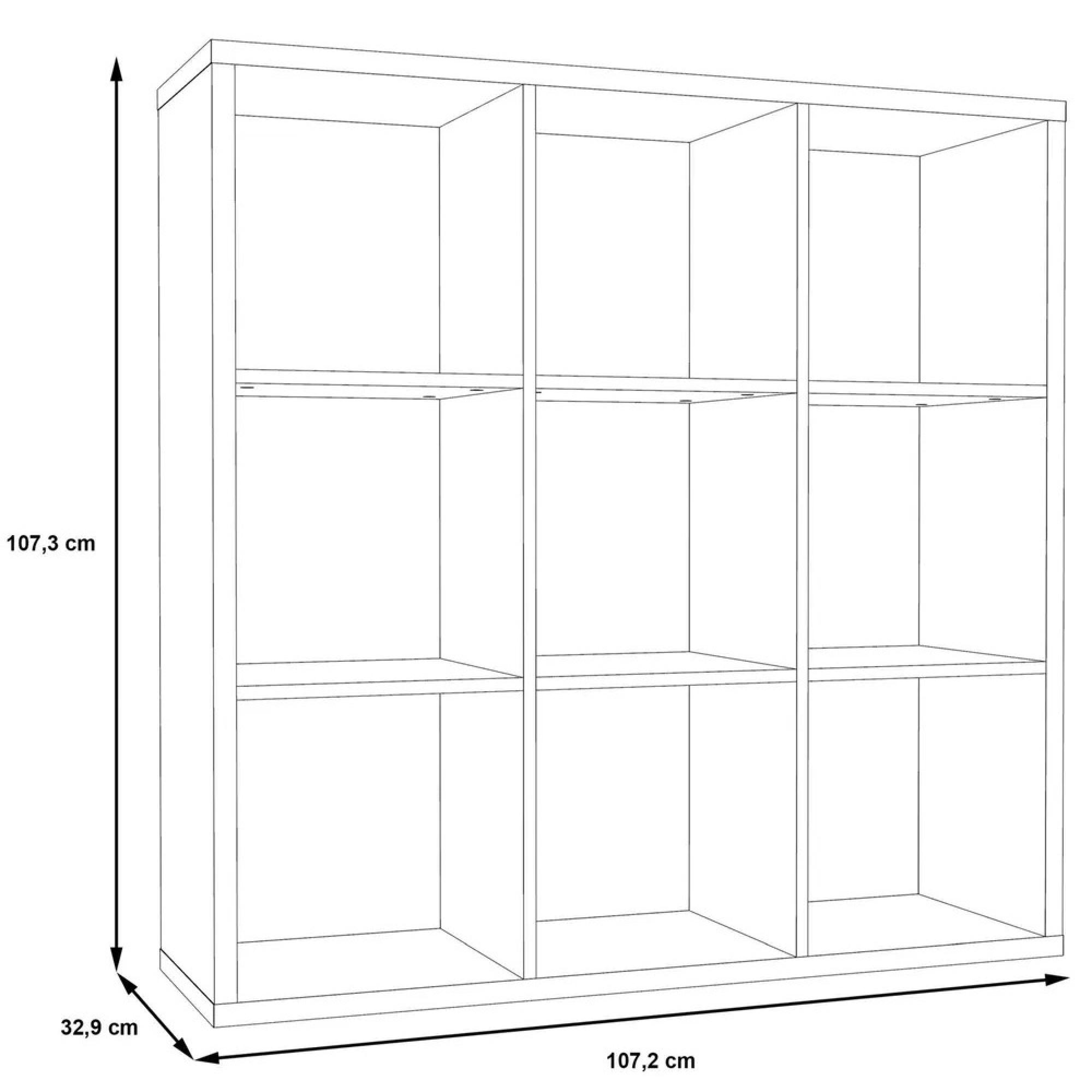 Mauro Shelving Unit - 9 Open - Sand Oak
