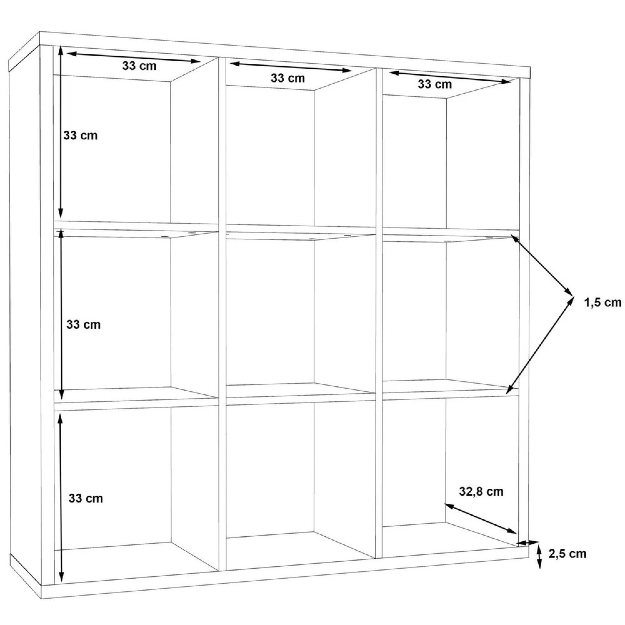 Mauro Shelving Unit - 9 Open - Sand Oak