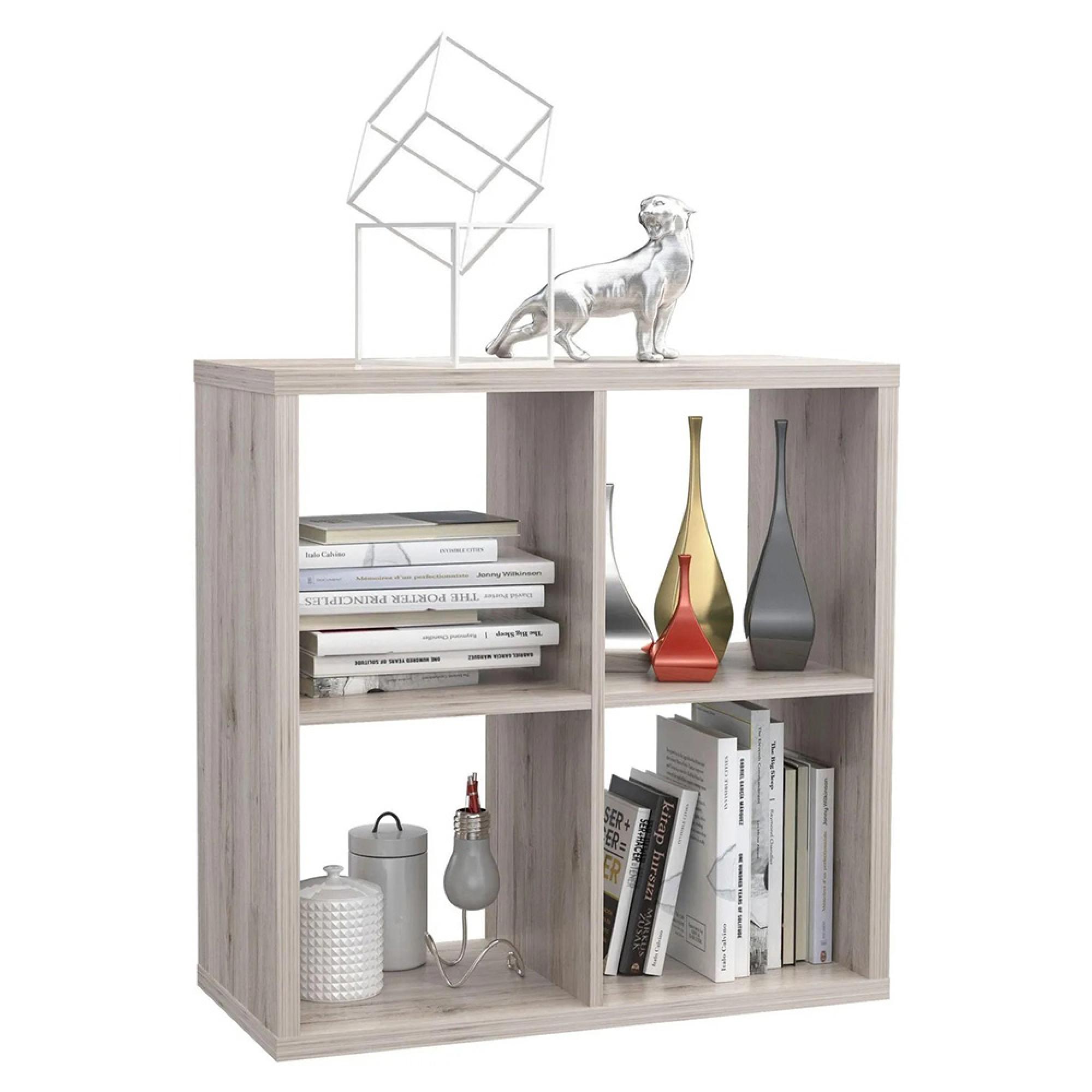 Mauro Shelving Unit - Square - 4 Open - Sand Oak