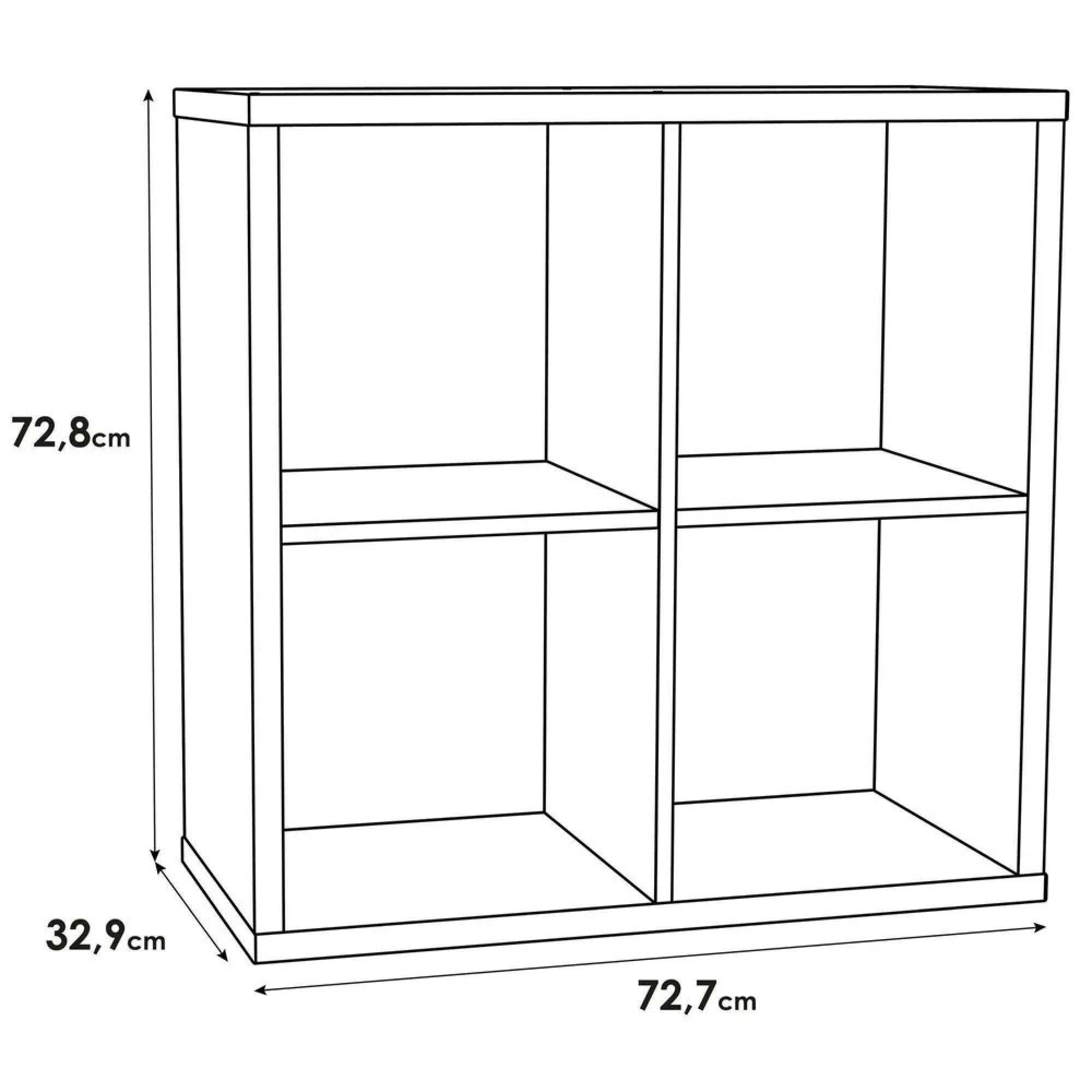 Mauro Shelving Unit - Square - 4 Open - Sand Oak