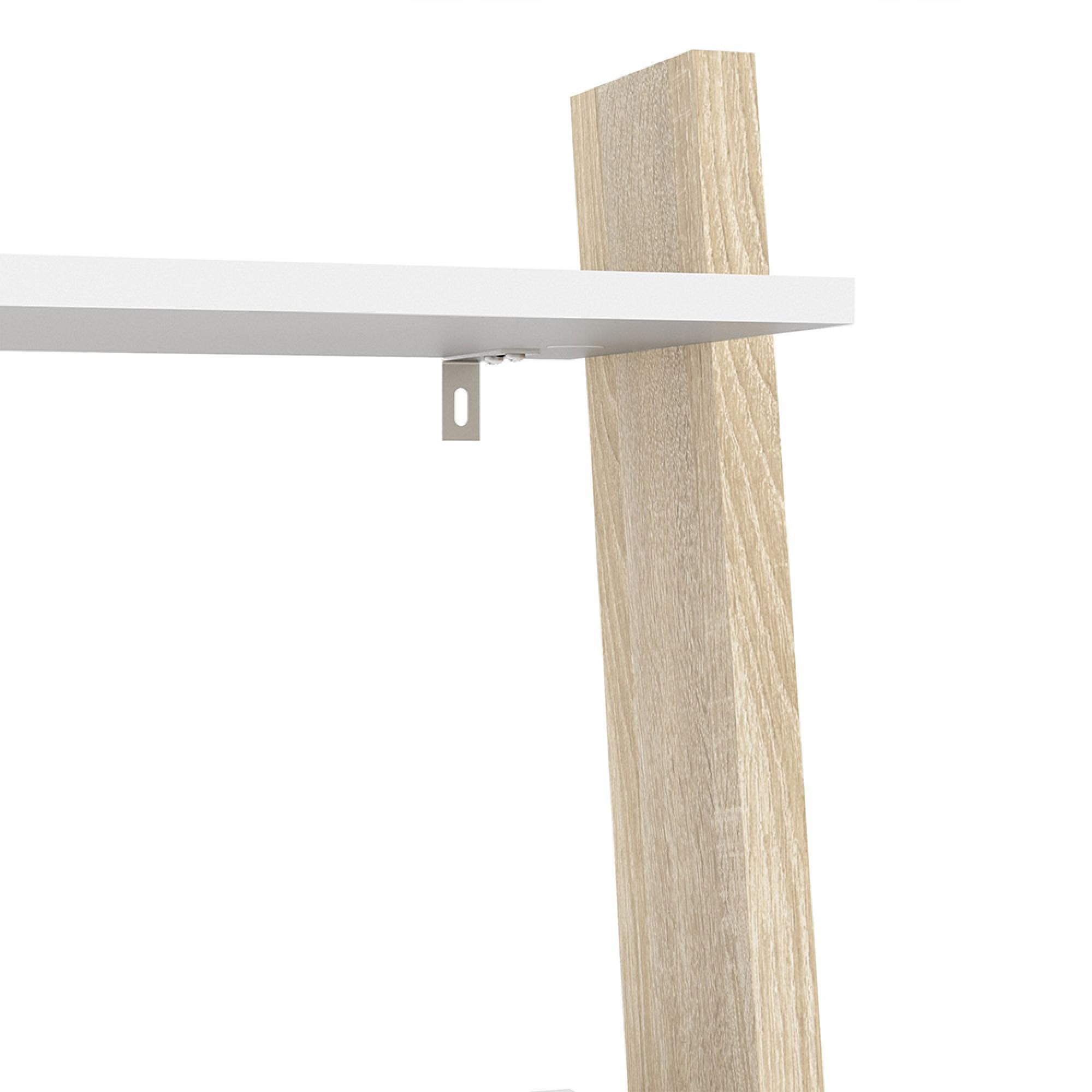 Oslo Bookcase - 1 Drawer - Leaning - White and Oak