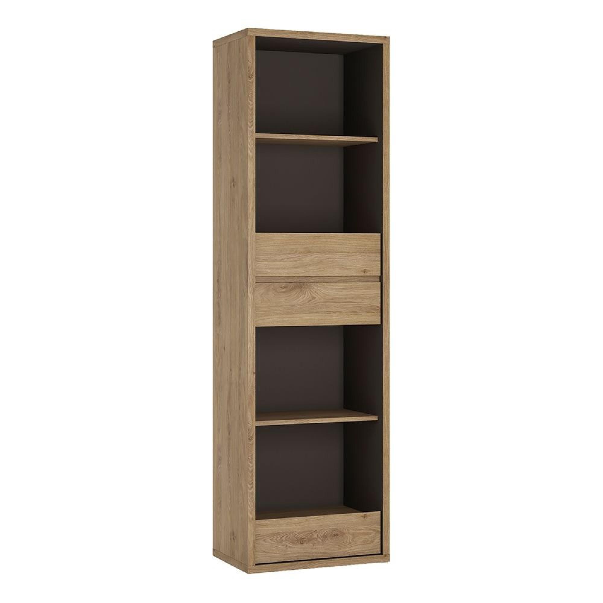 Shetland Bookcase - 3 Drawer - Narrow - Oak