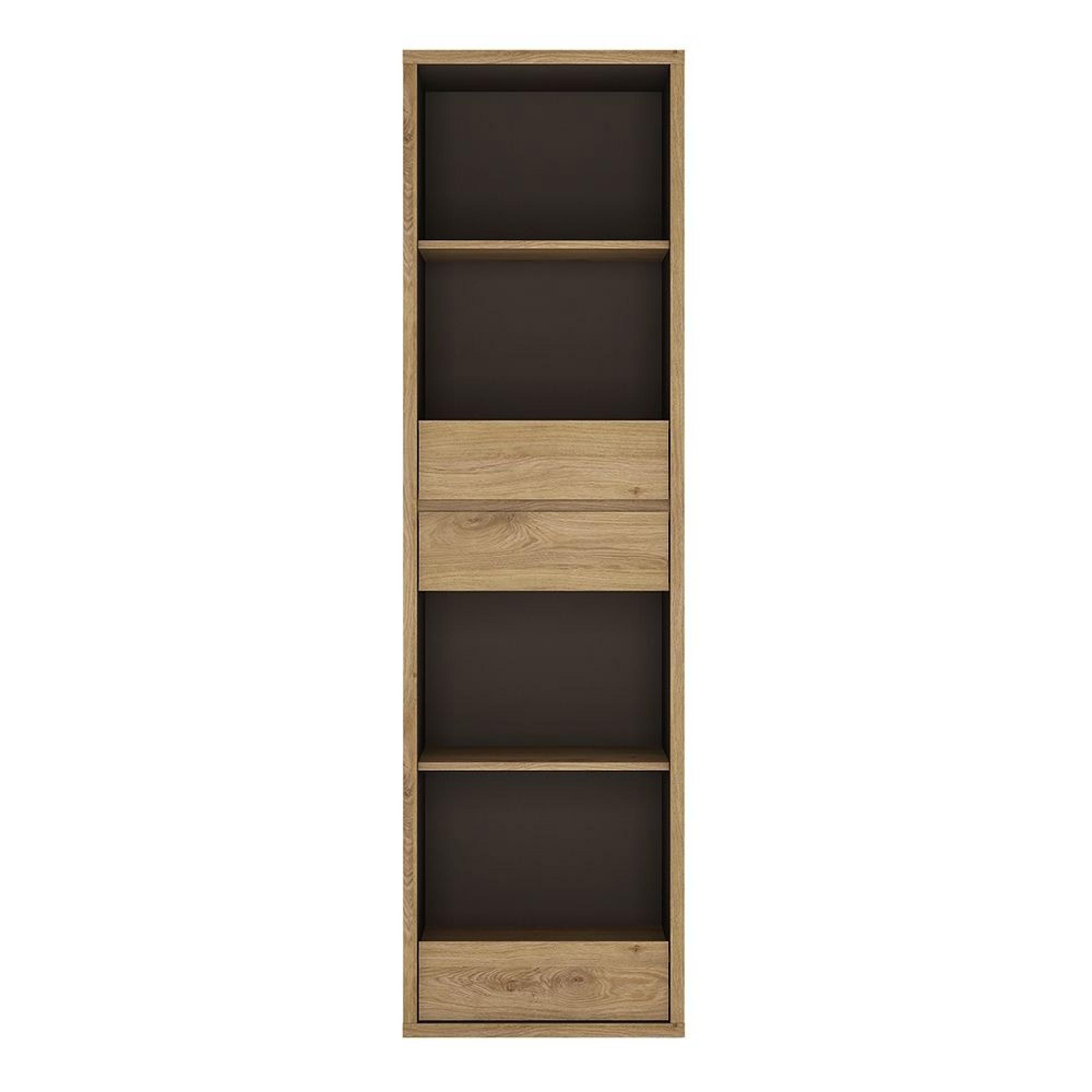 Shetland Bookcase - 3 Drawer - Narrow - Oak
