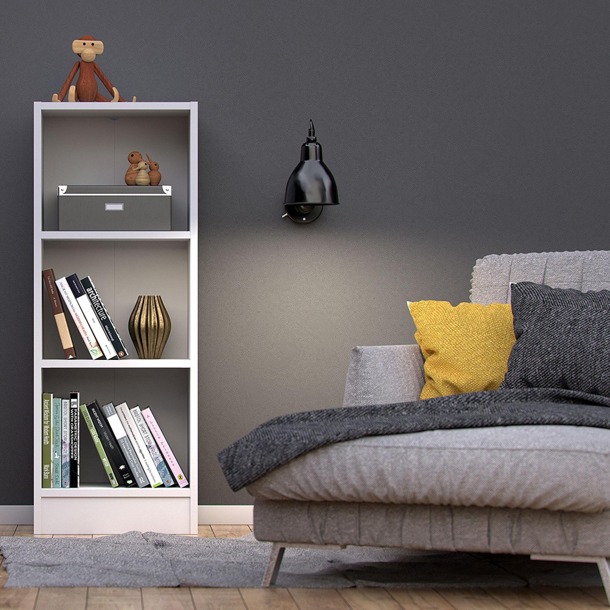 Basic Bookcase - Low - White