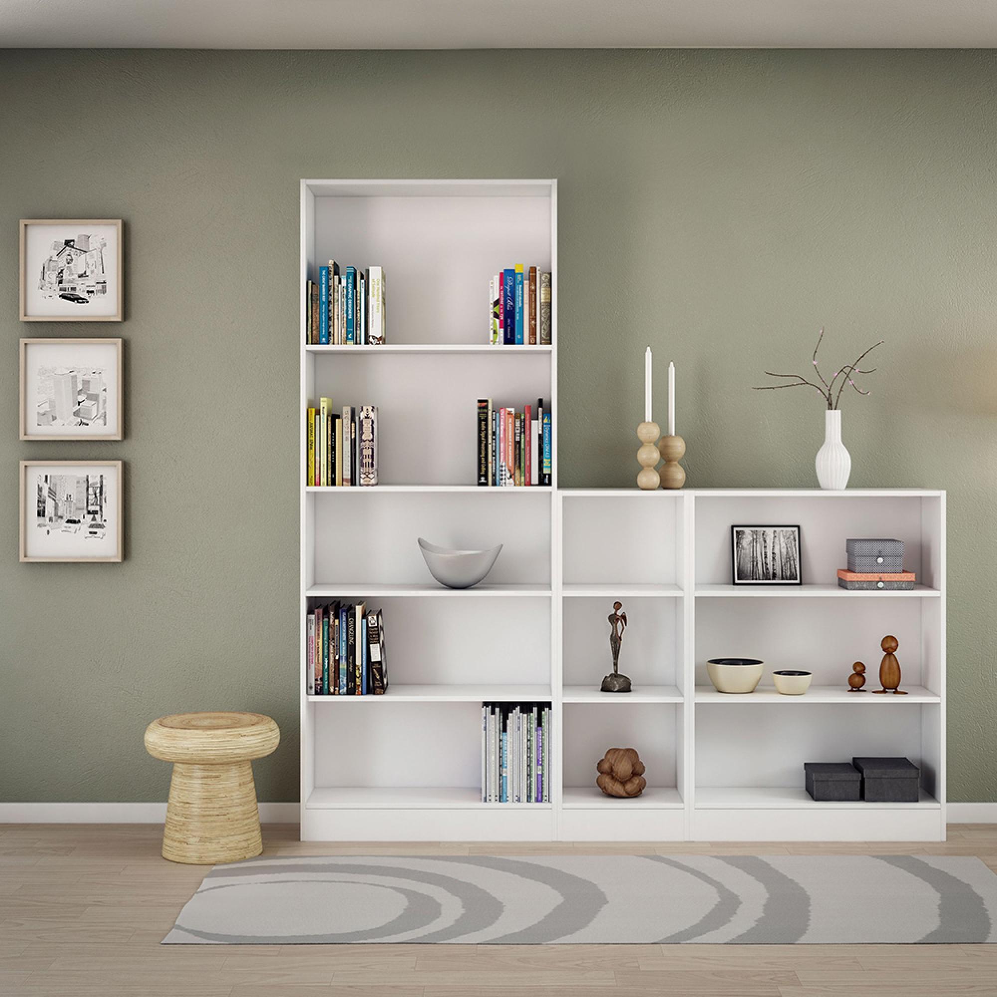 Basic Bookcase - Low - White
