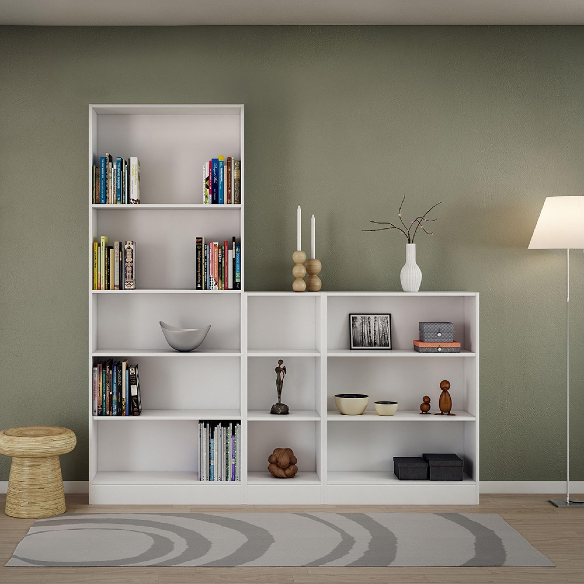 Basic Bookcase - Wide - White