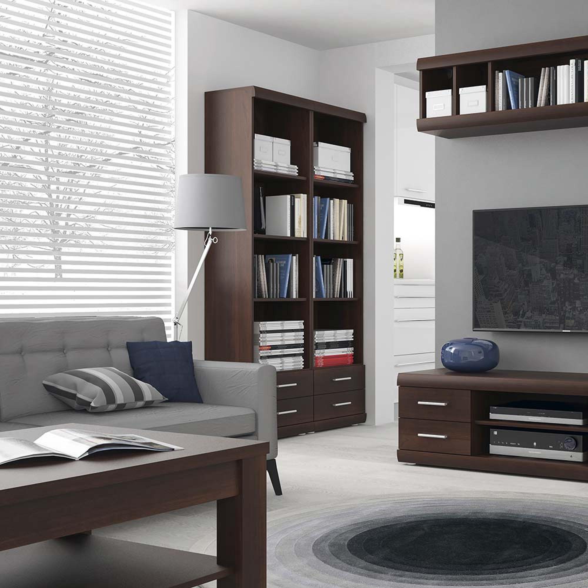 Imperial Shelving Cabinet - Open - Narrow - Mahogany