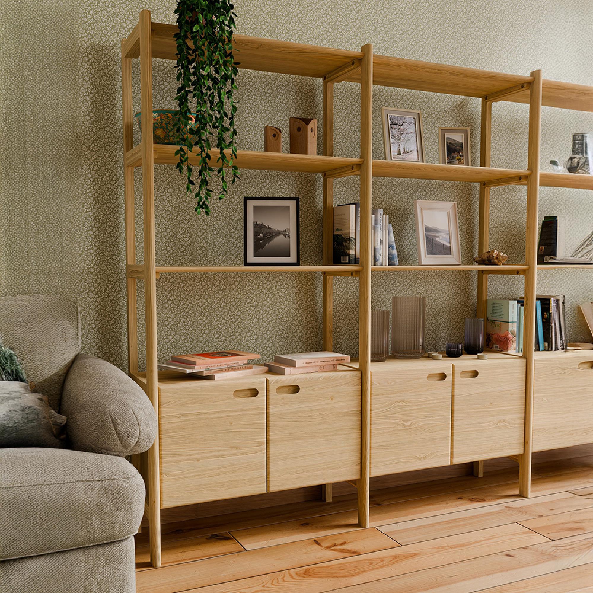 Hazlemere Single Bookcase Extension - 2 Door - Matt Lacquered